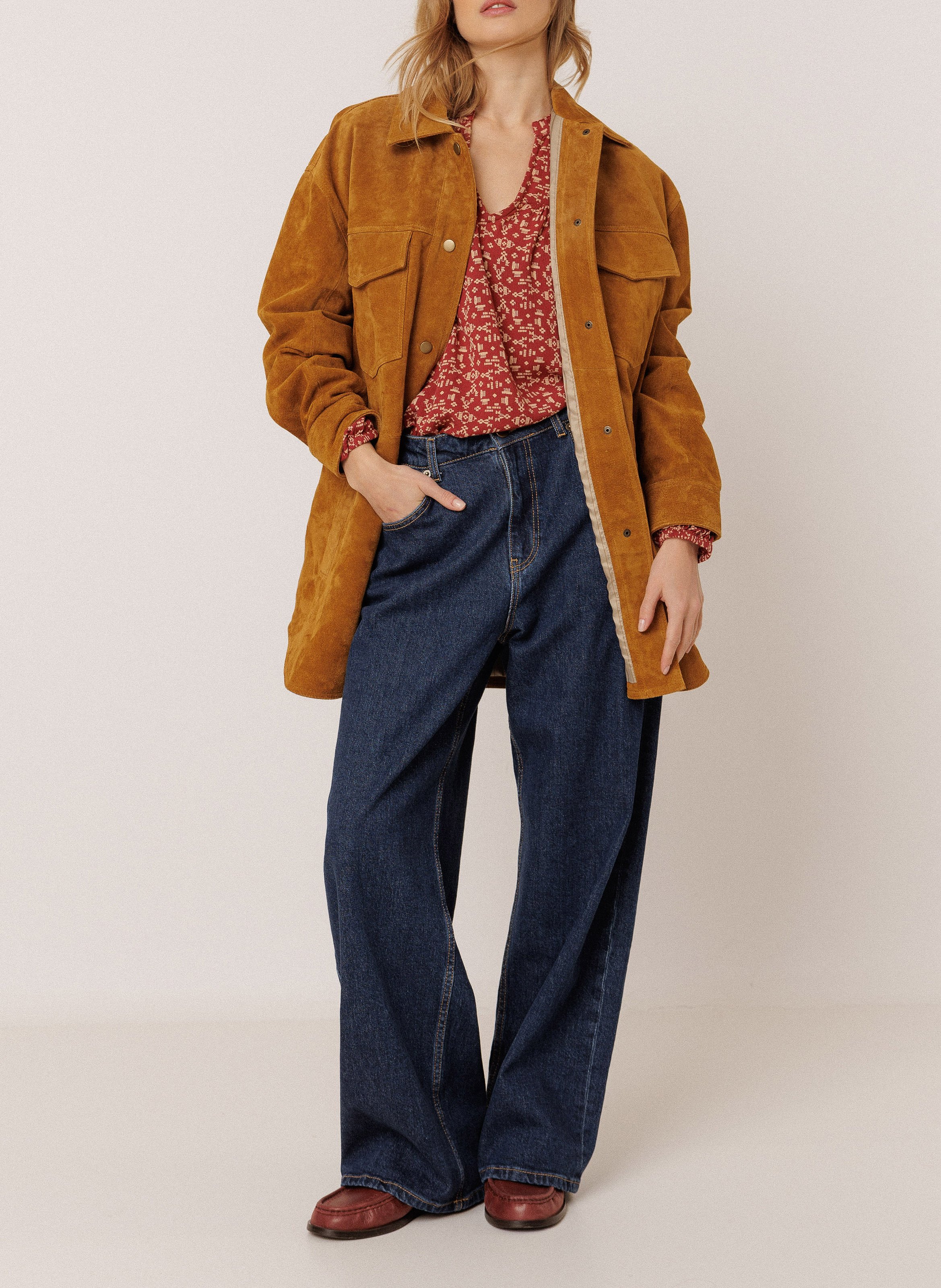 Blouse met V-hals INDI & COLD Rood