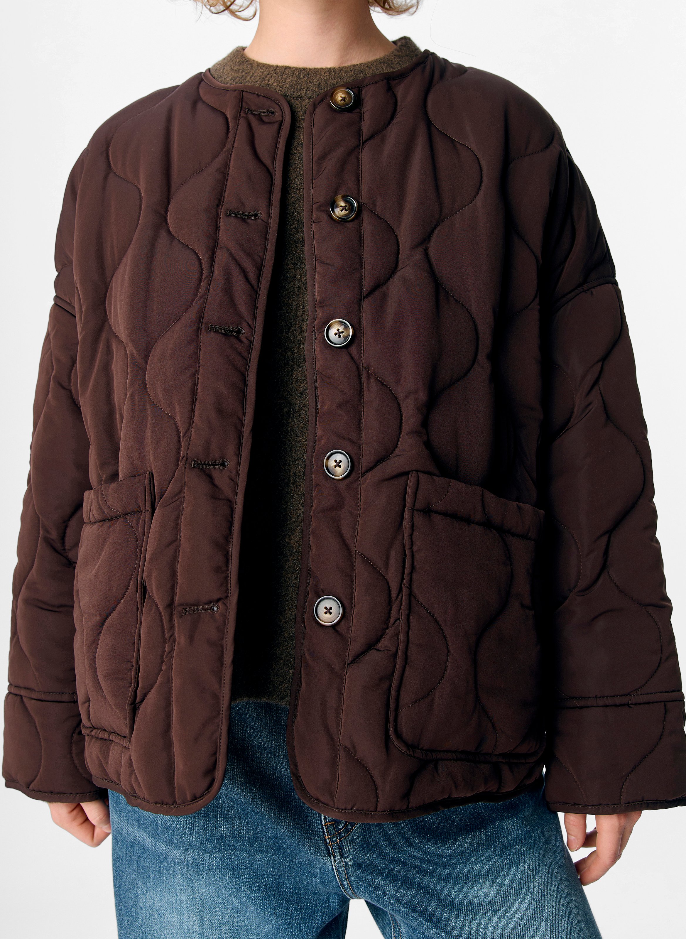 Veste droite matelassée  OBJECT Marron