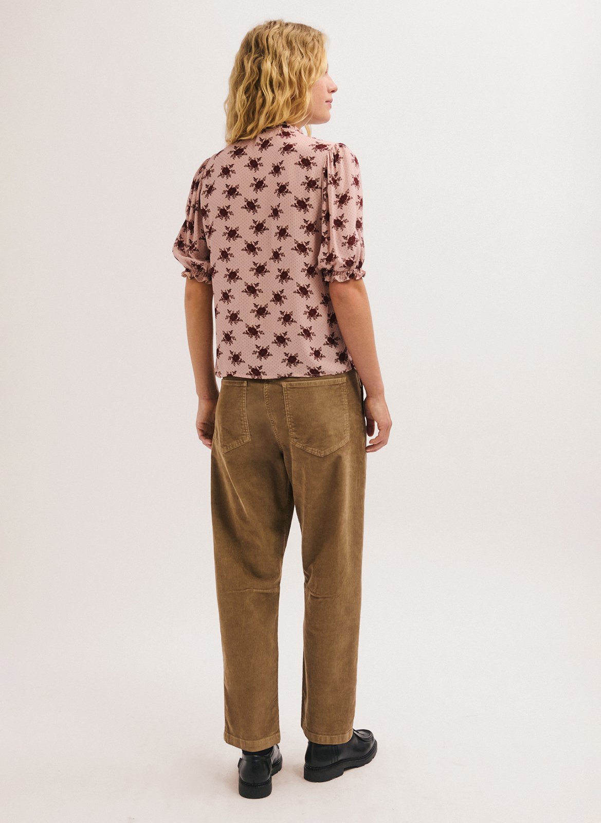 Straight shirt with high collar PABLO Pink