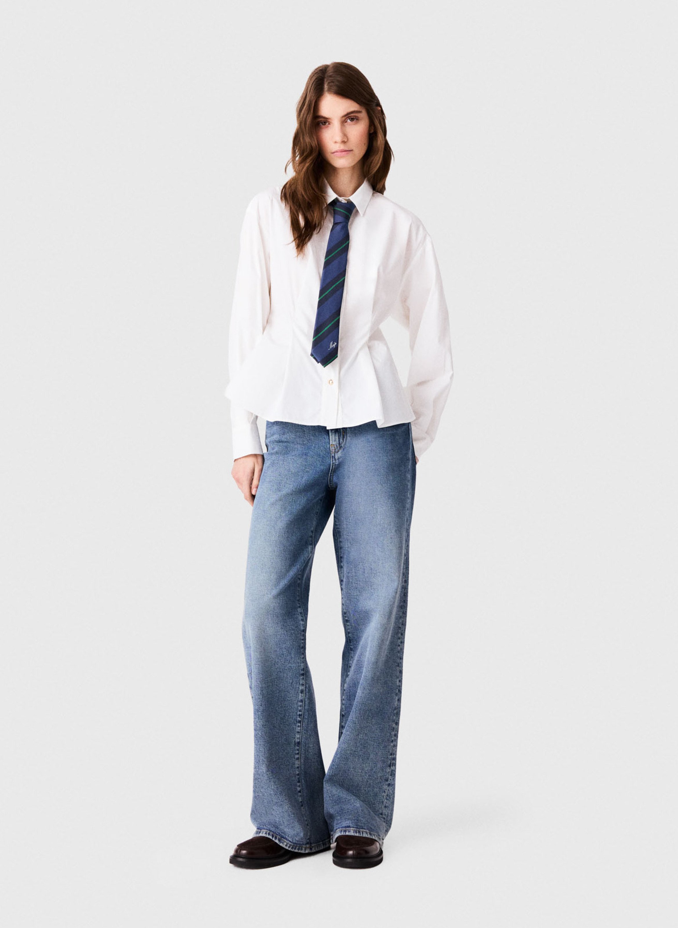 Chemise nouée en coton MAJE Blanc
