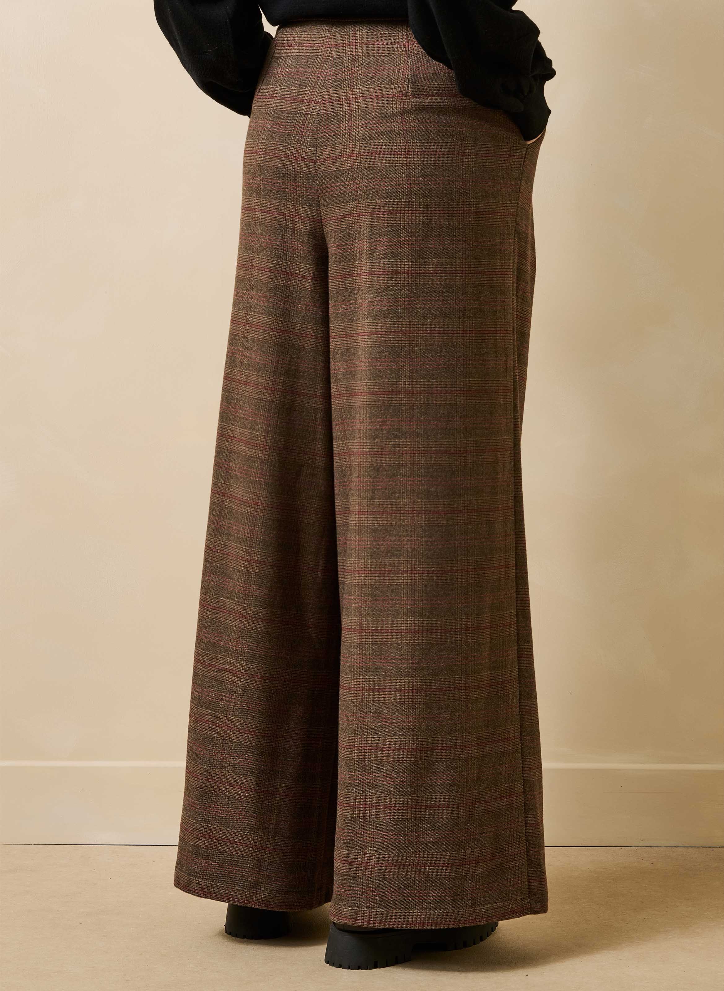 Wijde, geruite broek LA FEE MARABOUTEE Bruin