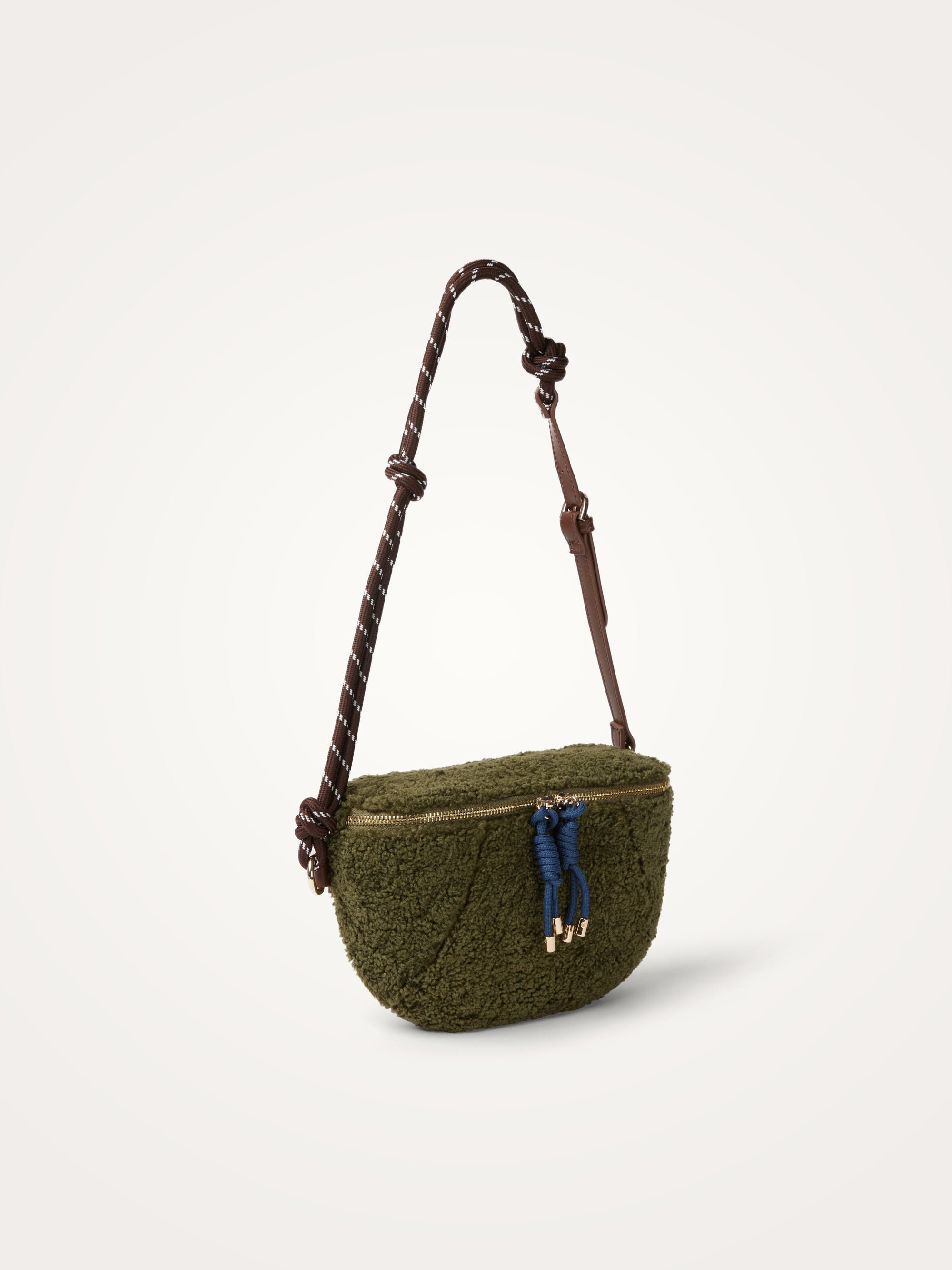 Faux shearling fanny pack | Khaki VANESSA WU Women
