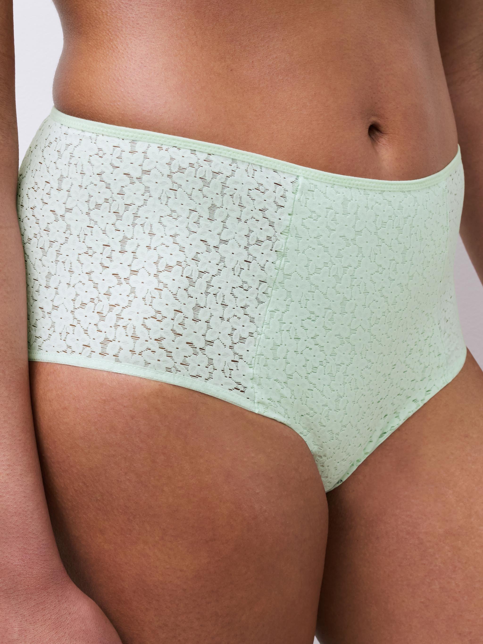 High-waisted lace panties | Green CHANTELLE Women