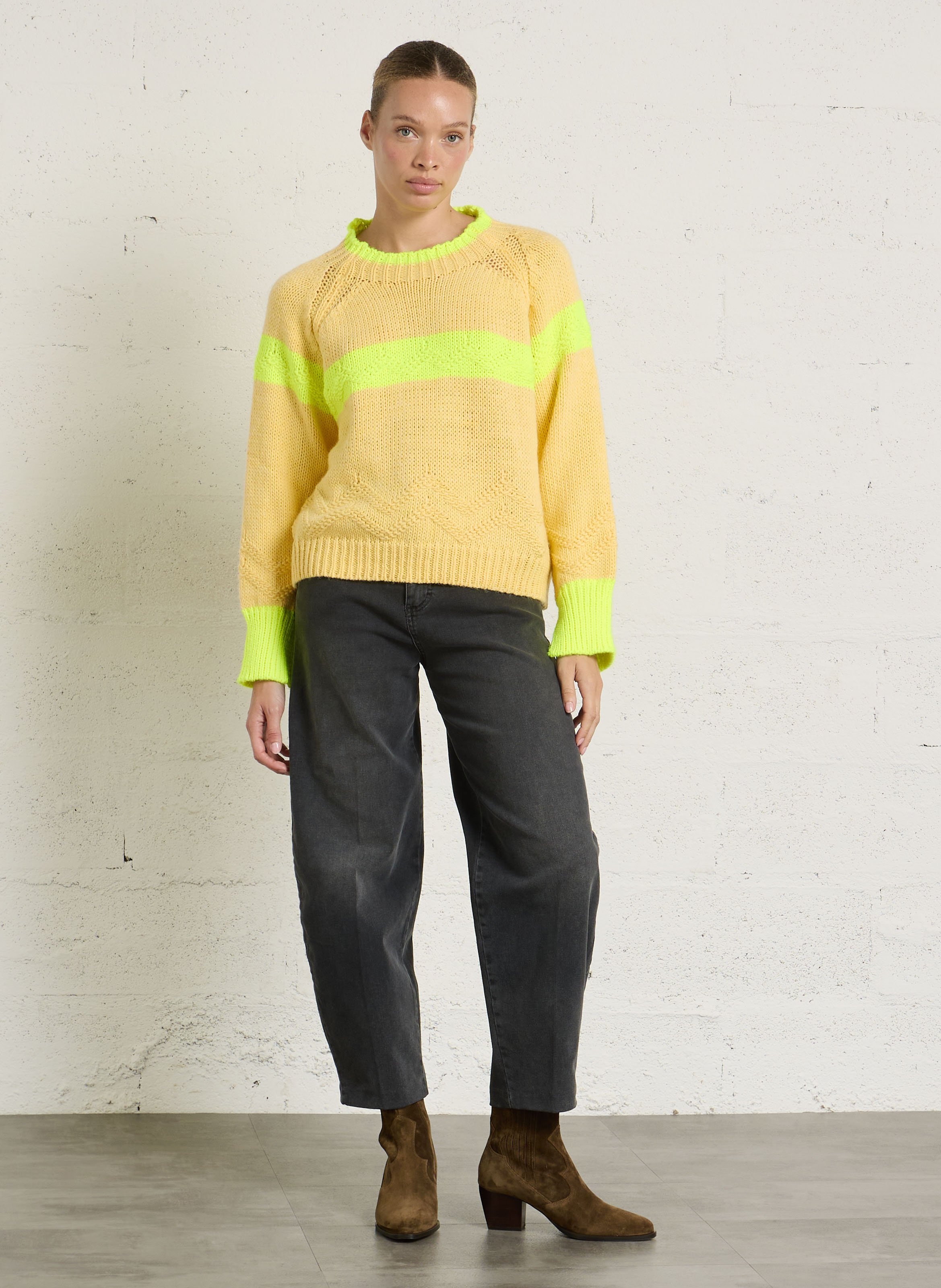 Oversized Long Sleeve Sweater DR BLOOM Yellow