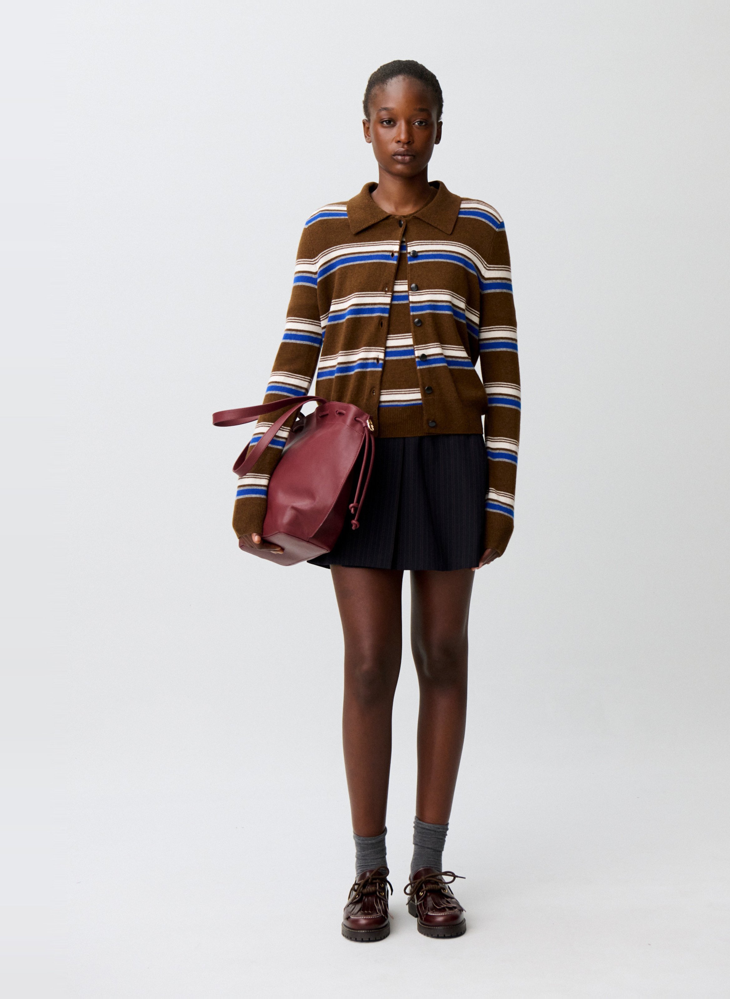 Pull droit manches courtes en laine mélangée CLAUDIE PIERLOT Multicolore