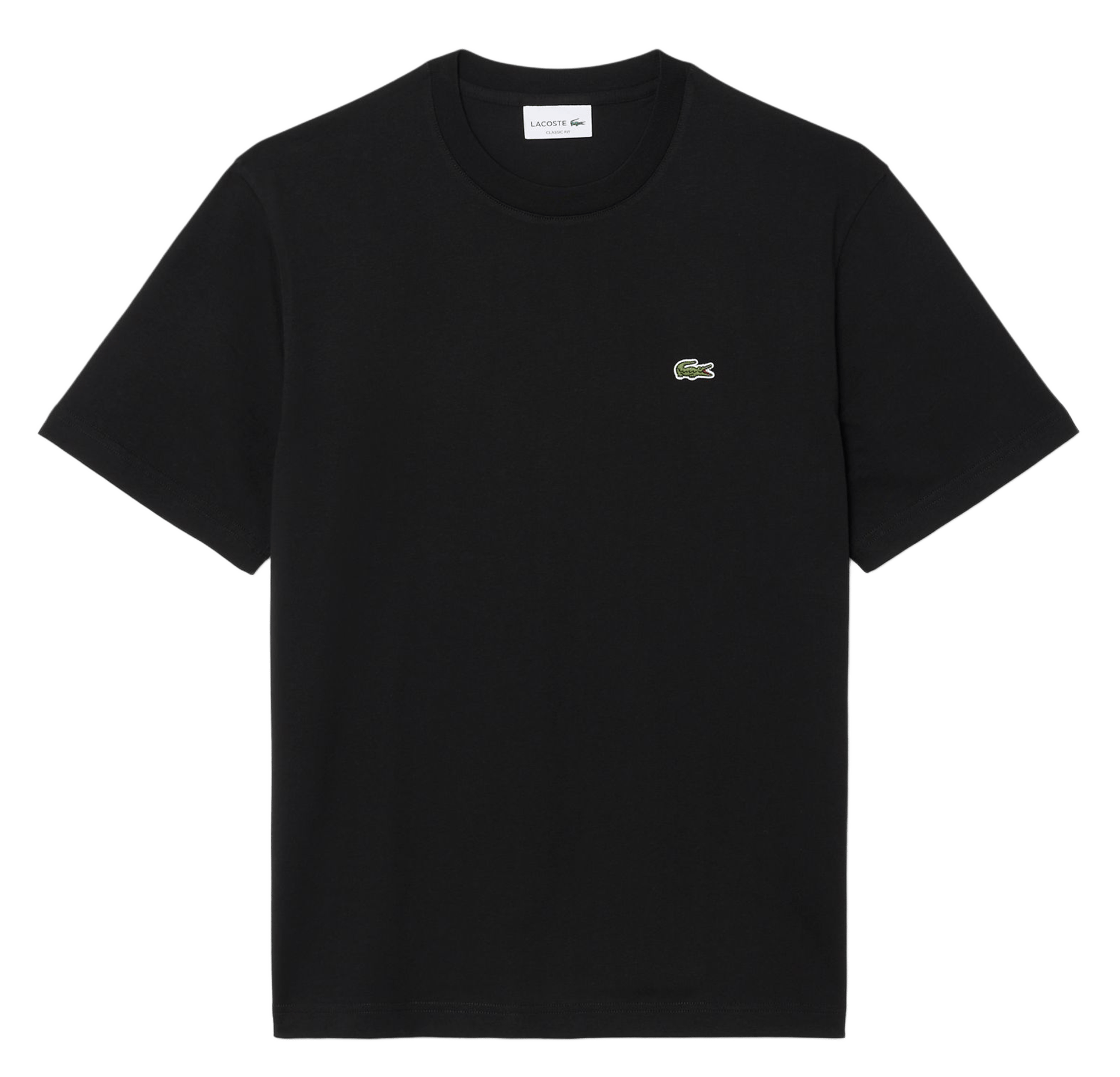 Einfarbiges T-Shirt mit Baumwolllogo LACOSTE Schwarz