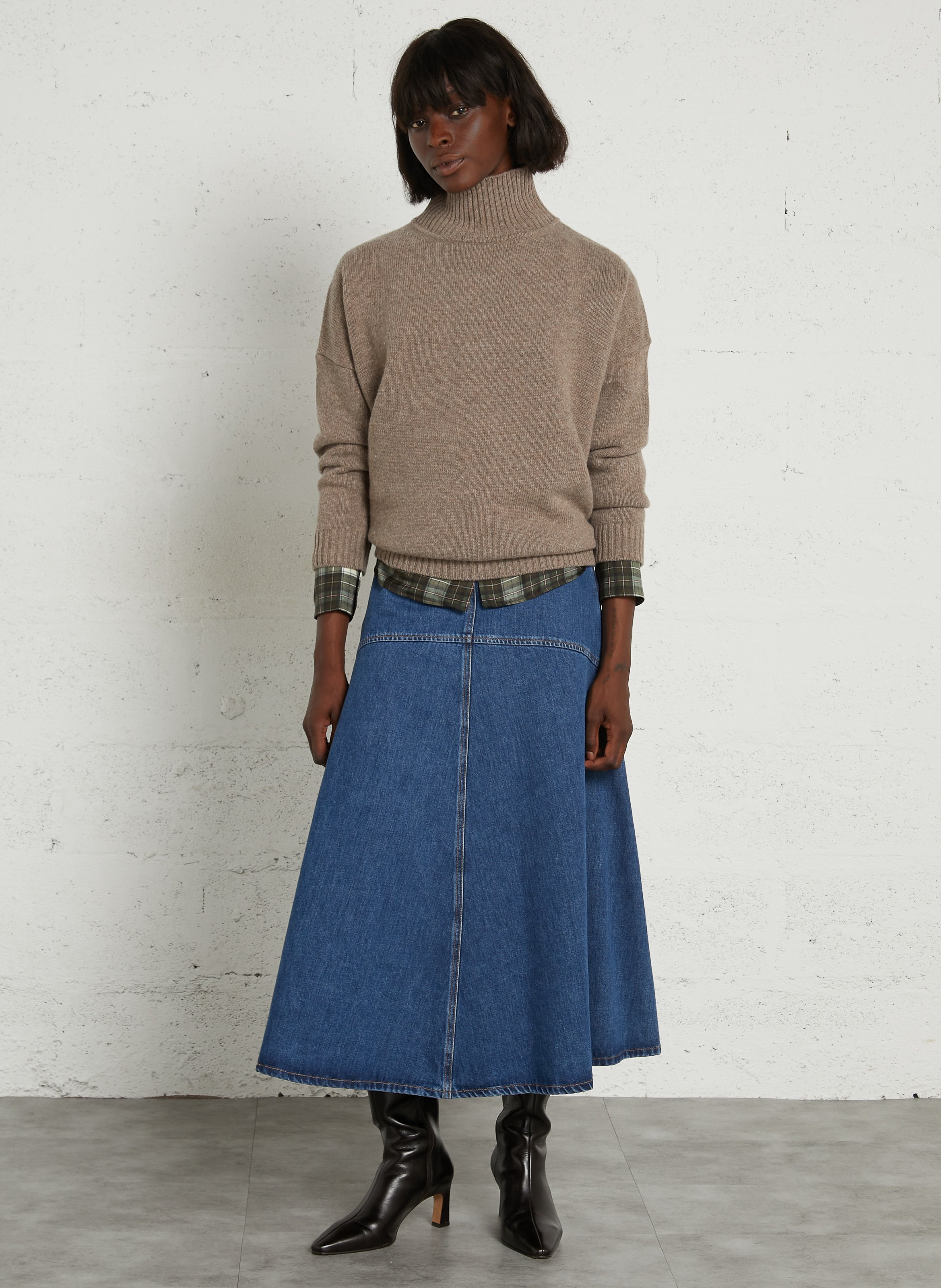Loose-fit wool sweater with high neck MAX MARA WEEK END Brown