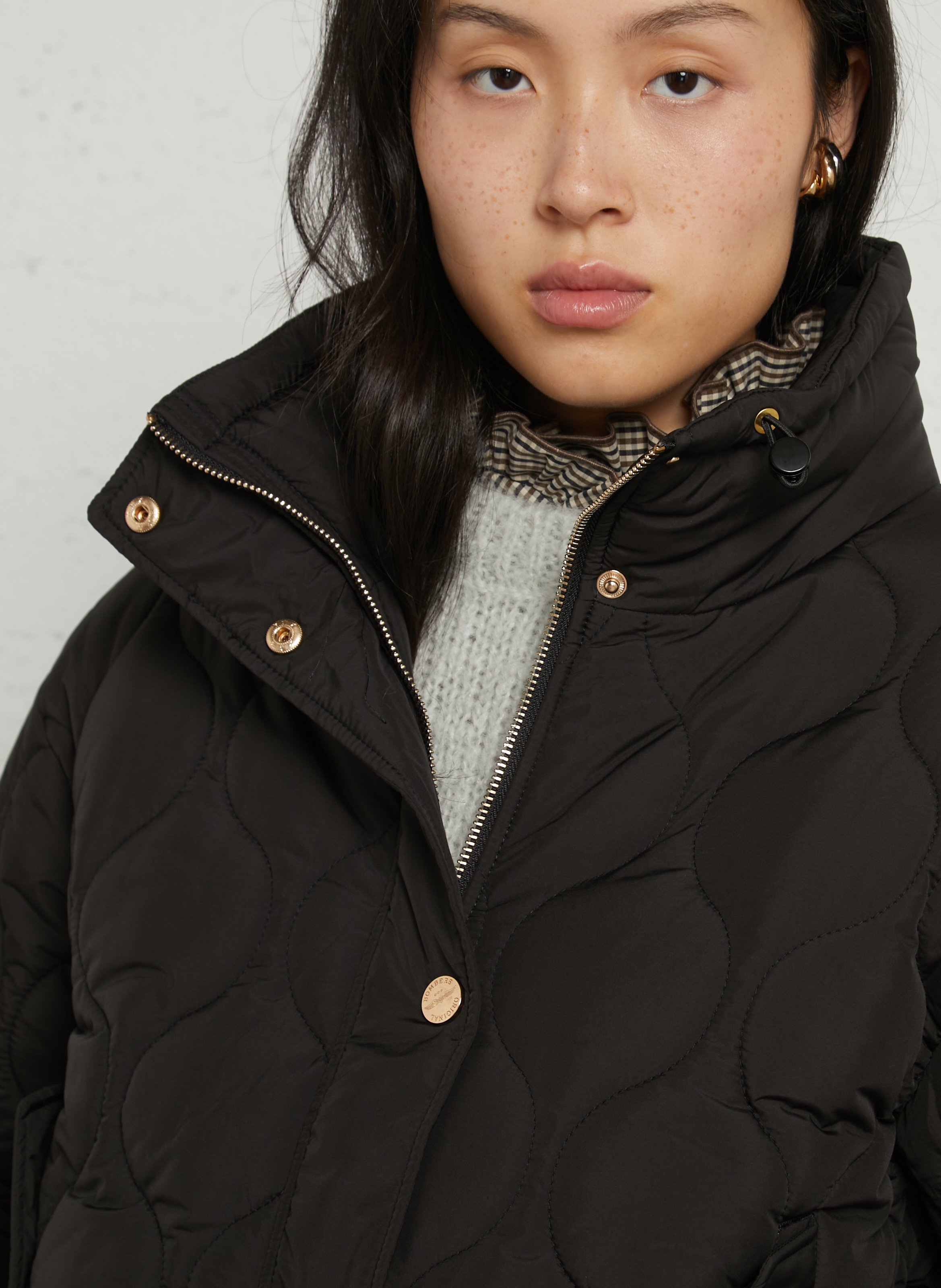 Quilted high-neck jacket BOMBERS ORIGINAL Black