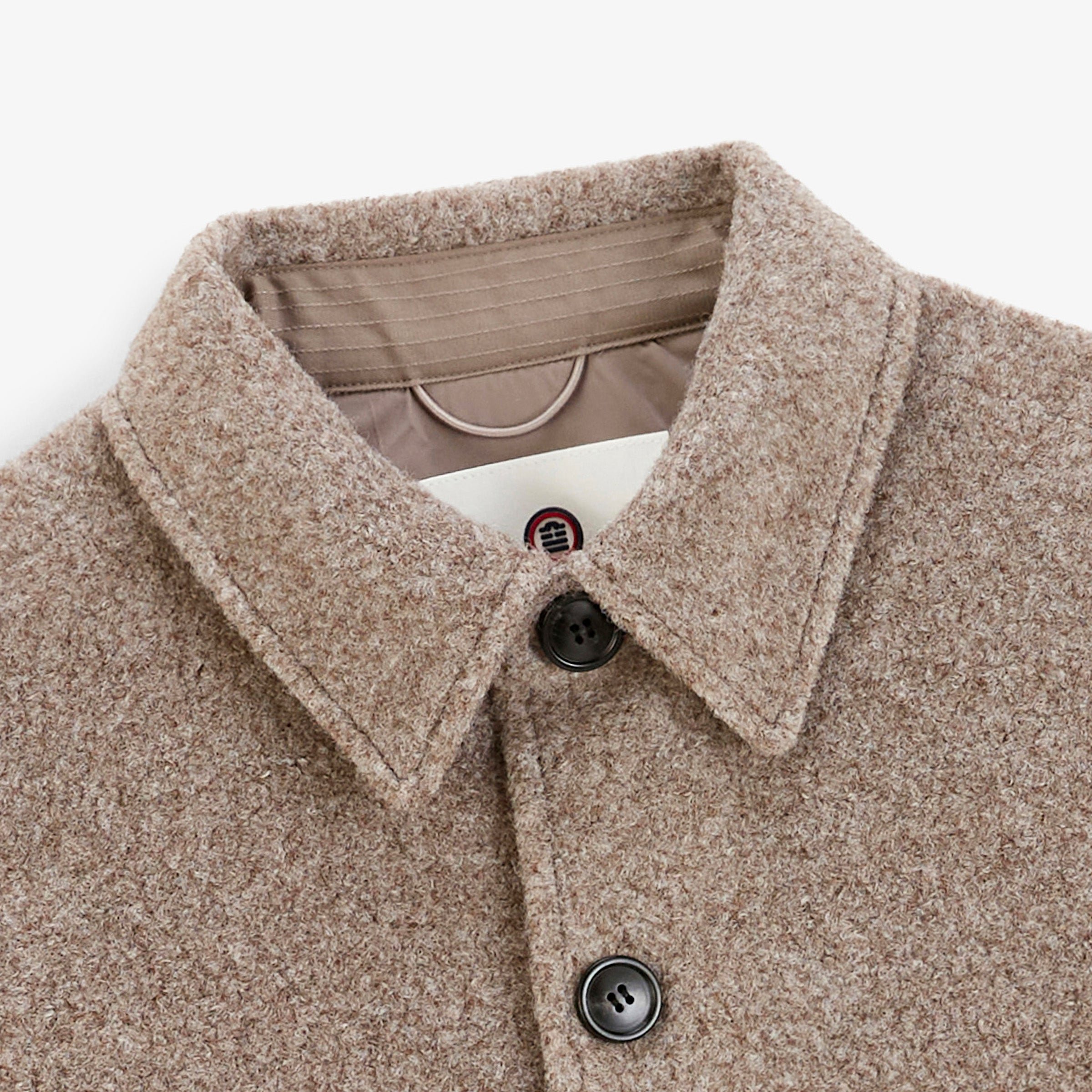 Textured Brown Feather TRAP Overshirt SERGE BLANCO Grey