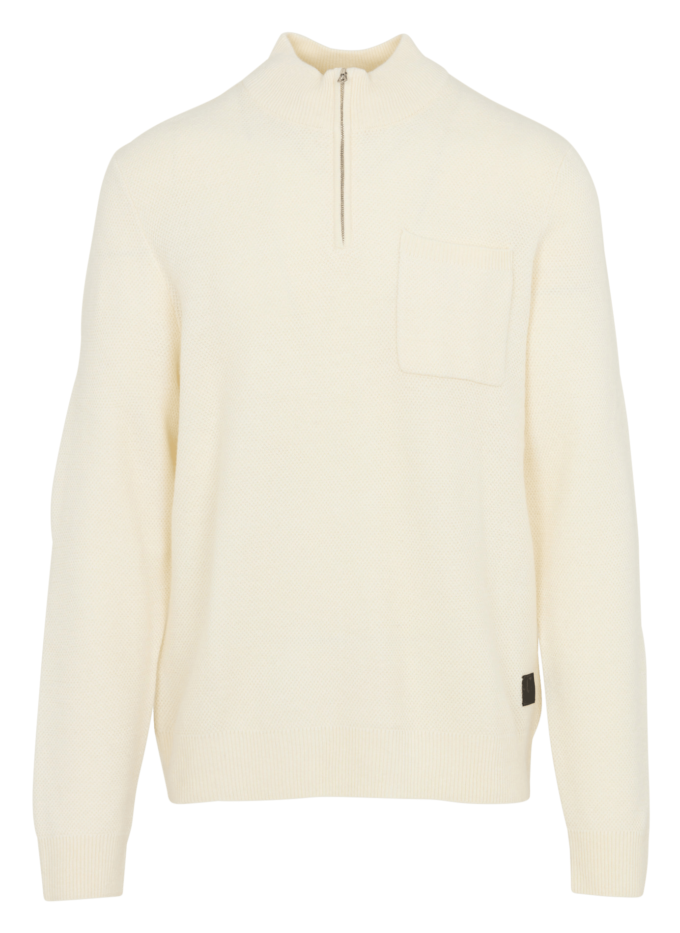 Gerade geschnittener Pullover mit Stehkragen und Reißverschluss LE TEMPS DES CERISES Weiss