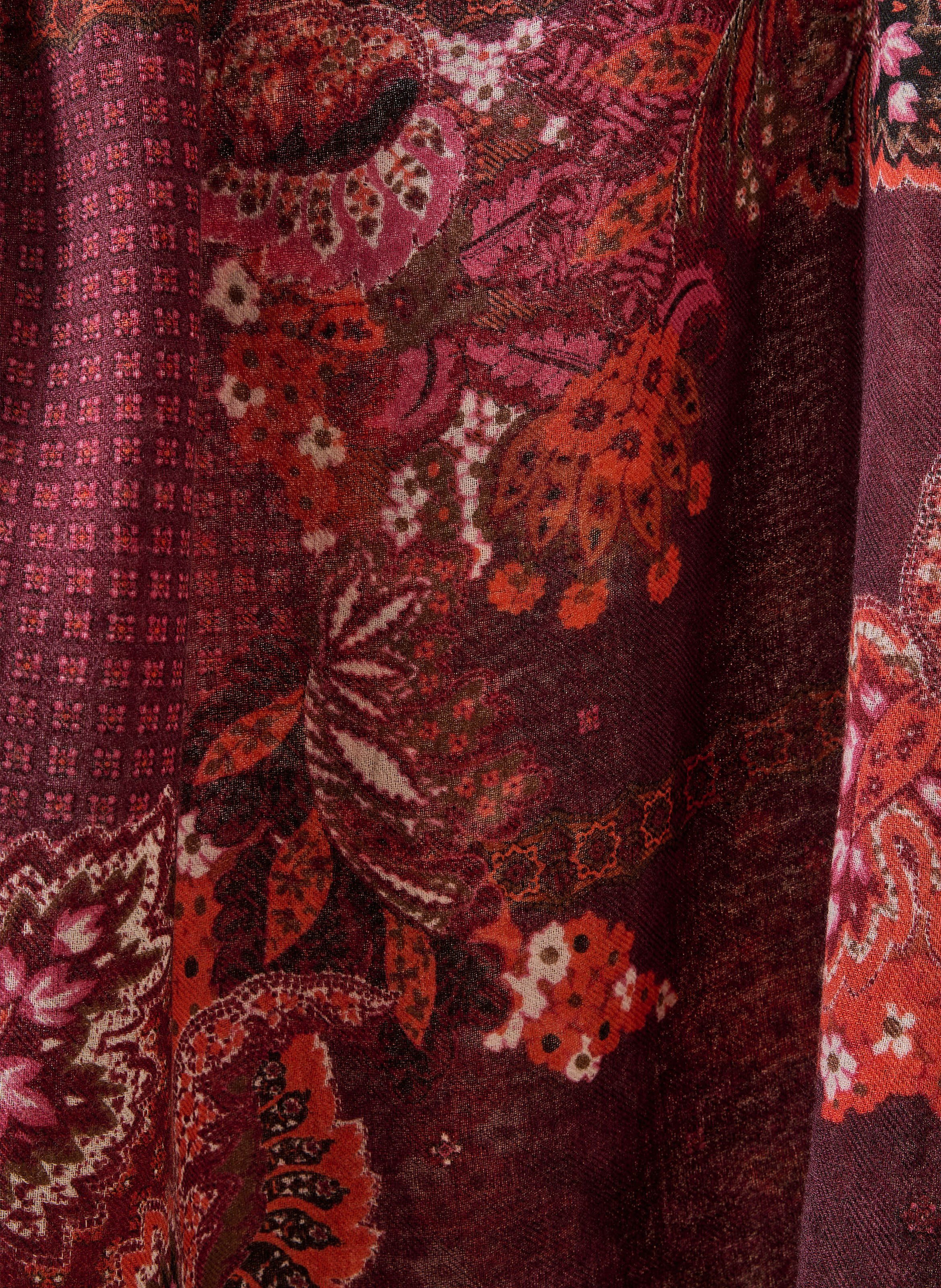 Echarpe imprimé en laine LA FEE MARABOUTEE Rouge