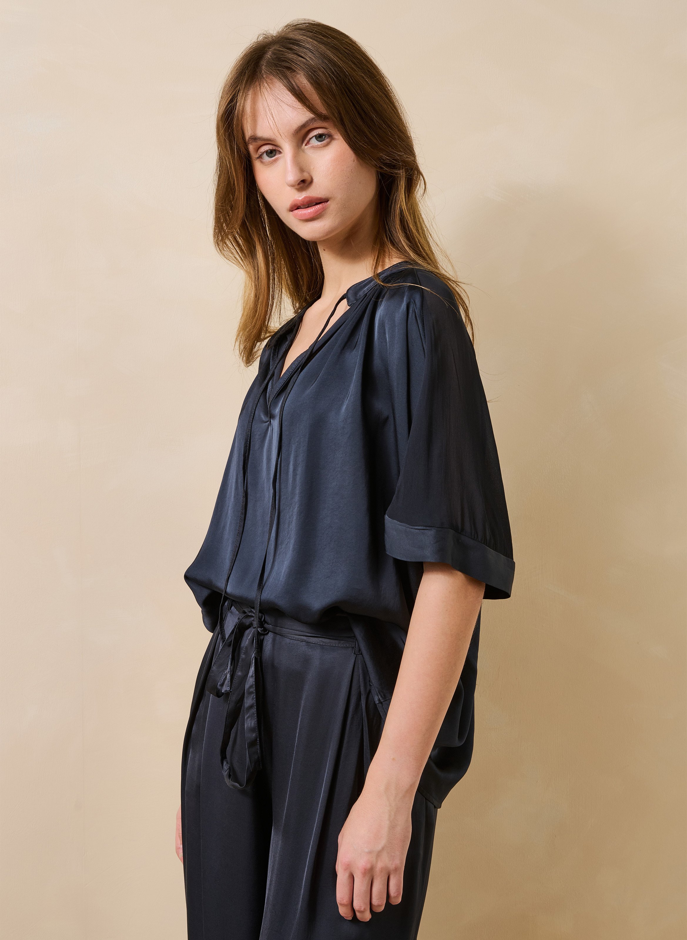 Loose-fit henley blouse LA FEE MARABOUTEE