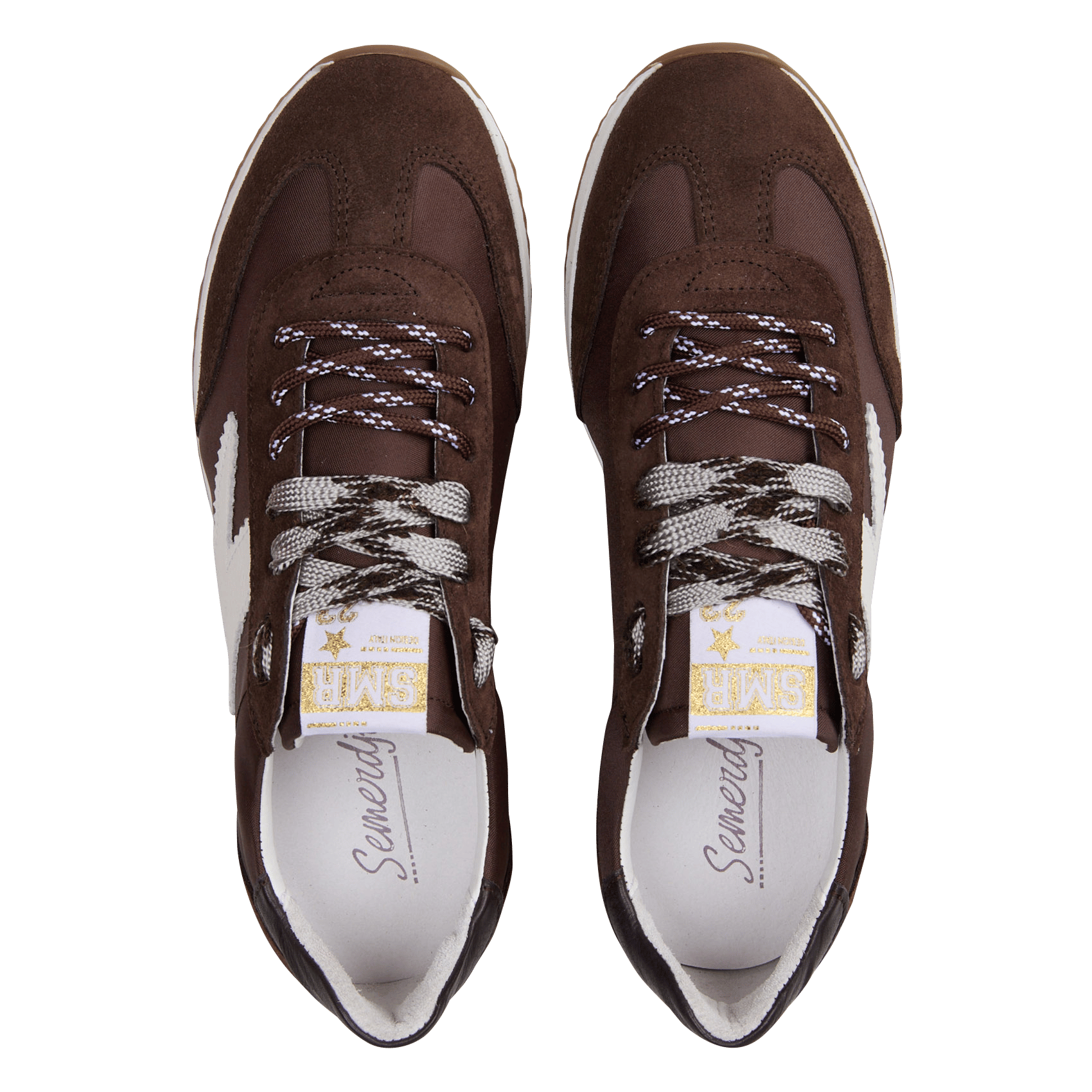 Lage sneakers van twee materialen SEMERDJIAN - SMR Bruin