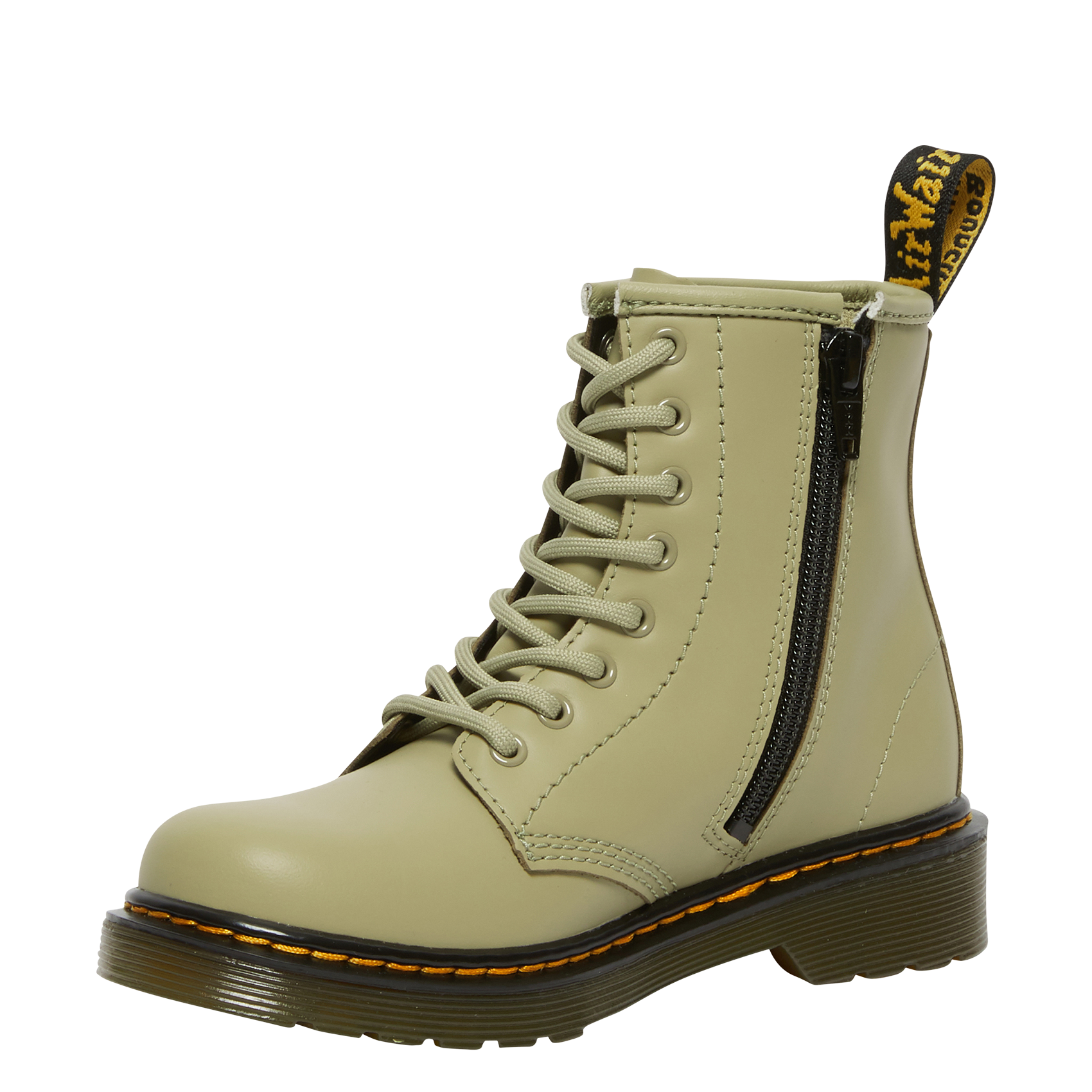 Leather mid-calf boots DR. MARTENS Khaki