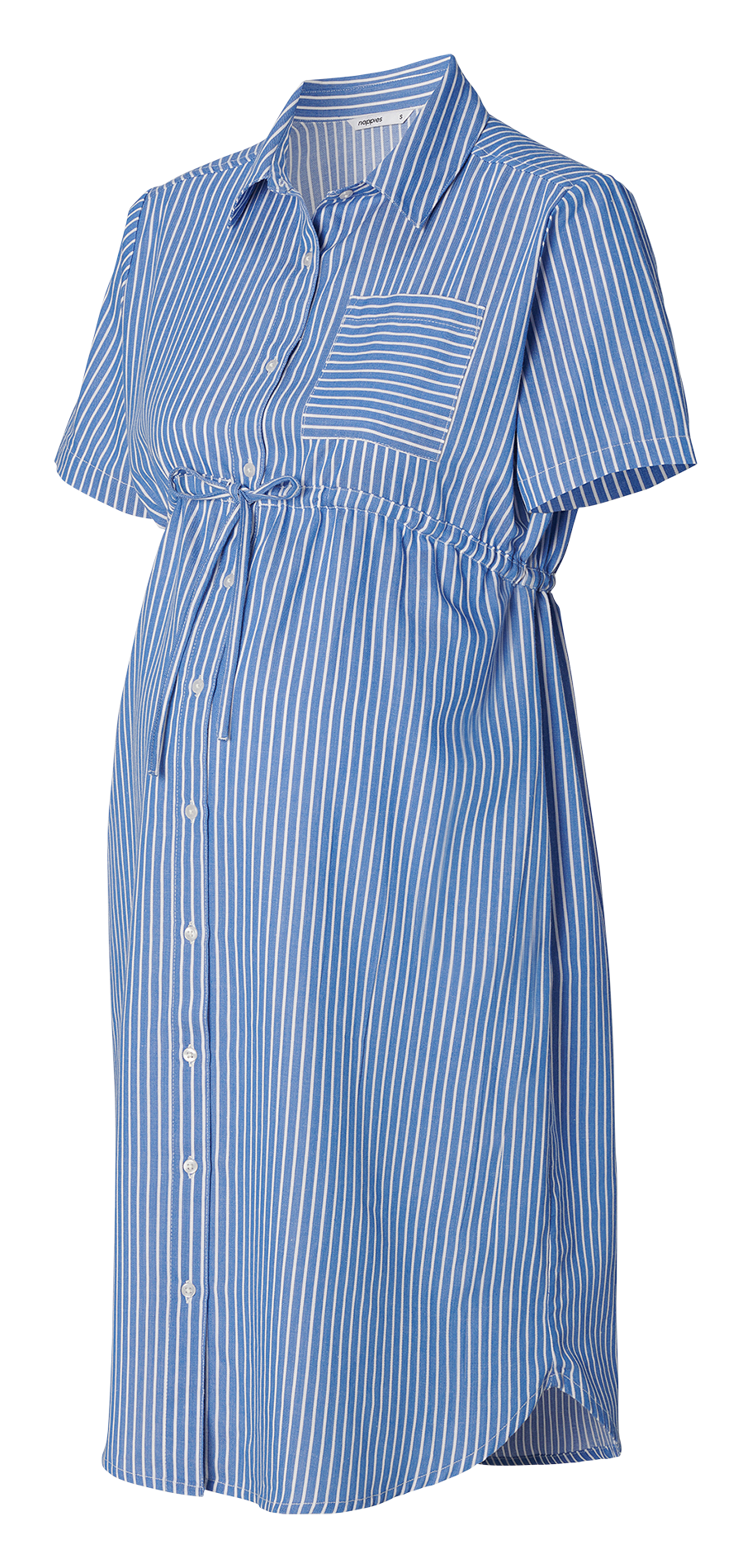 Robe courte de maternité col classique en coton bio NOPPIES Bleu
