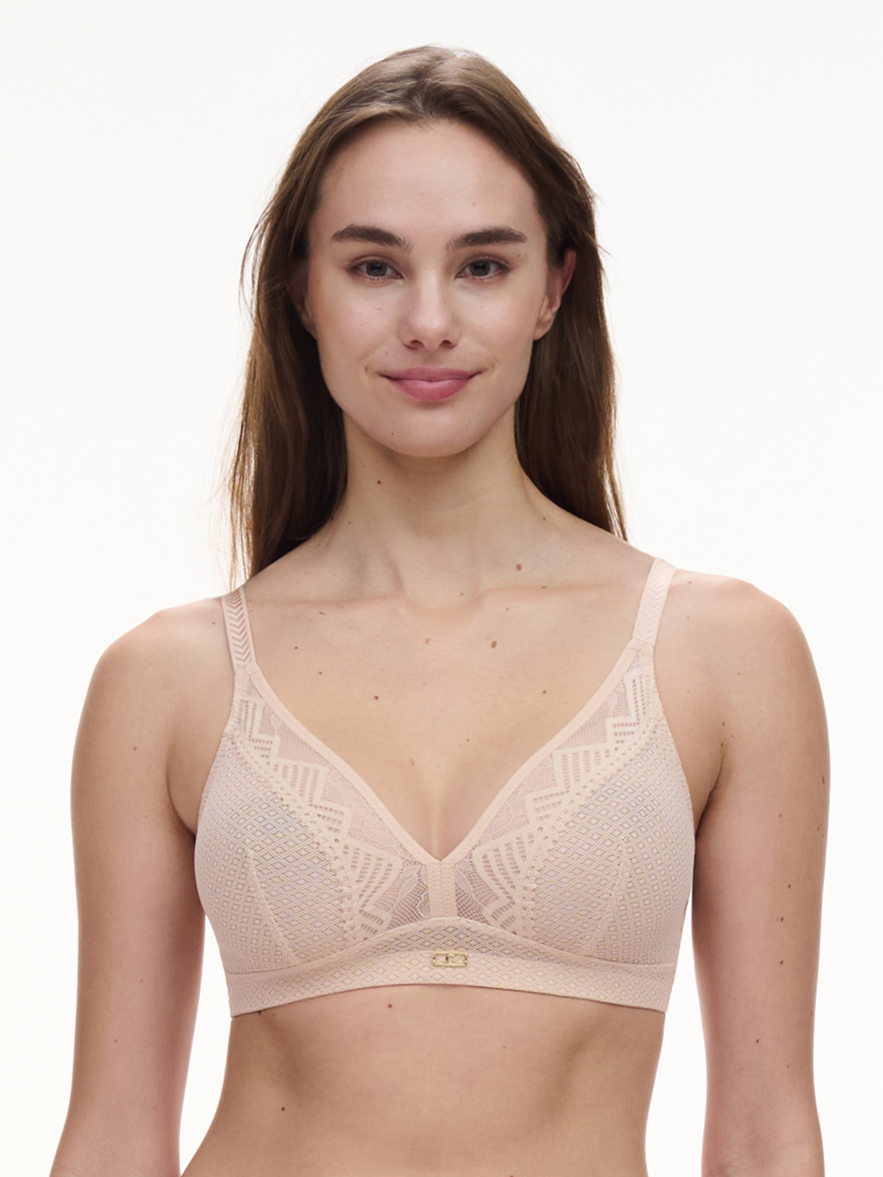 Non-wired support bra with cups CHANTELLE Beige