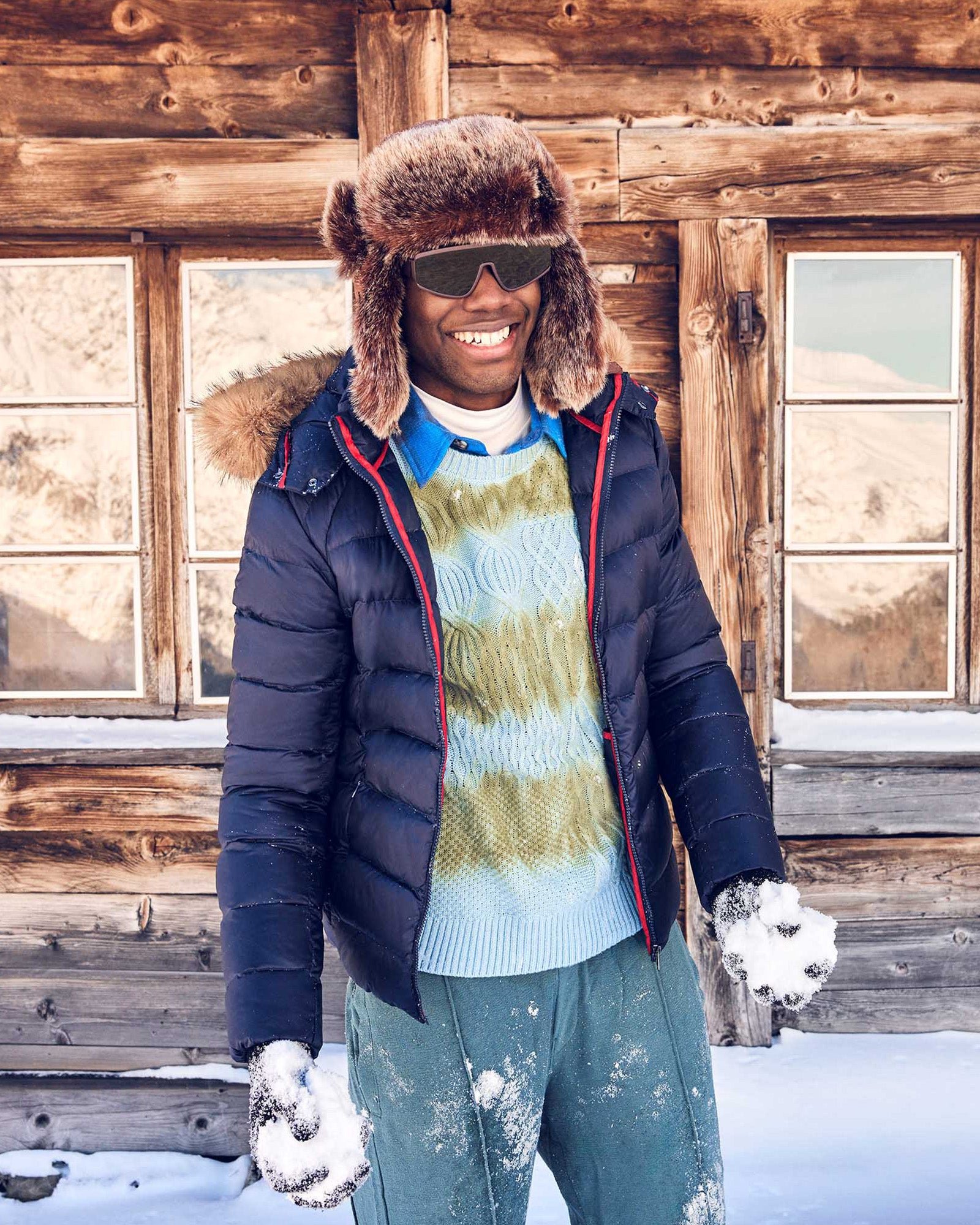 Prestige hooded down jacket for extreme cold JOTT Blue