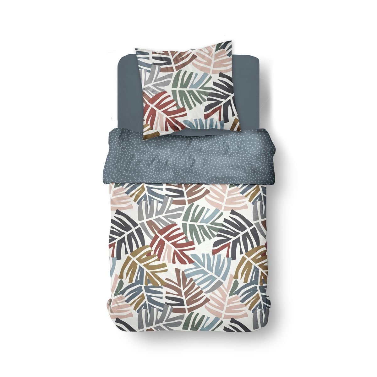 Parure de lit imprimé en coton TODAY LINGE DE MAISON Bleu