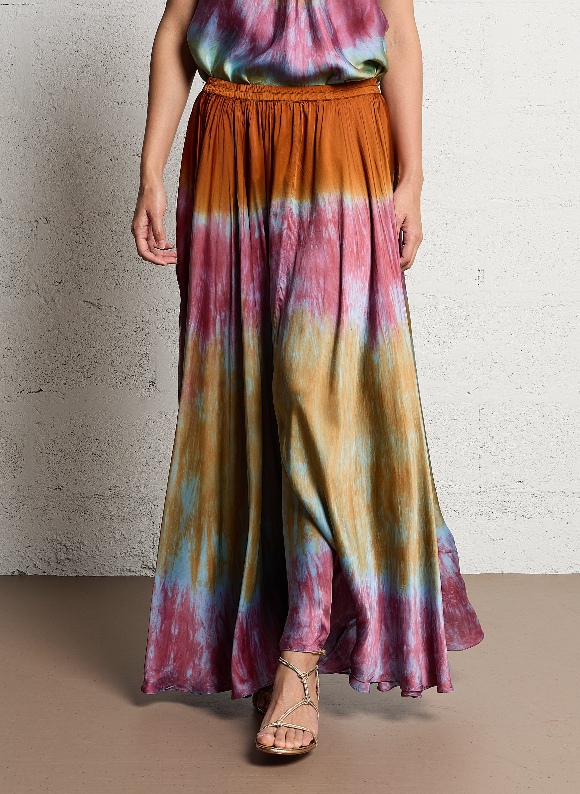 Flowy gradient long skirt Multicolour Mes demoiselles