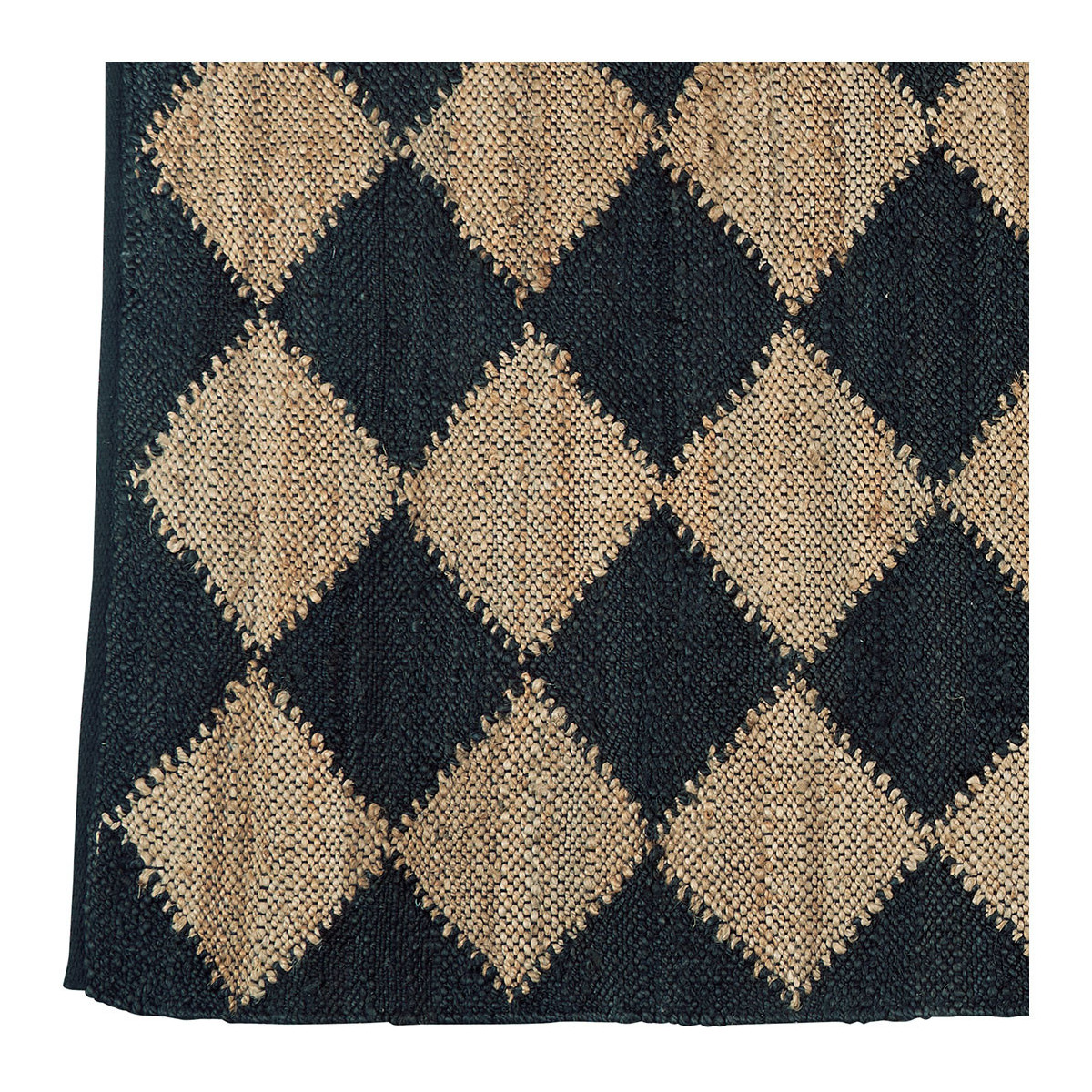 Diamond jute rug BLANC D'IVOIRE Golden