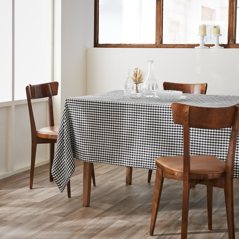 "Vickie" 150 x 350 cm Tablecloth "dyed woven cotton gauze"  Truffe