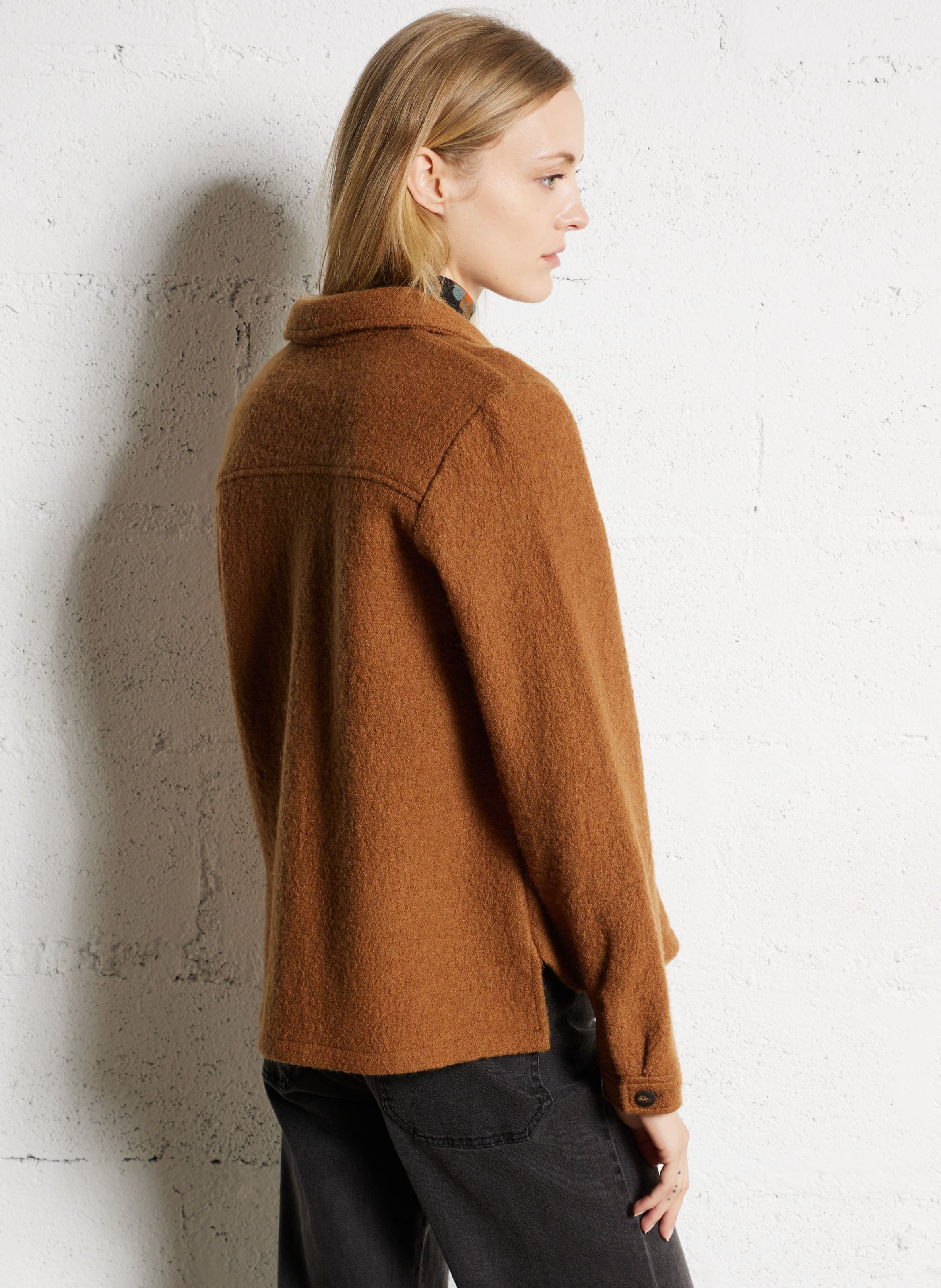 Veste droite en laine NICE THINGS Beige