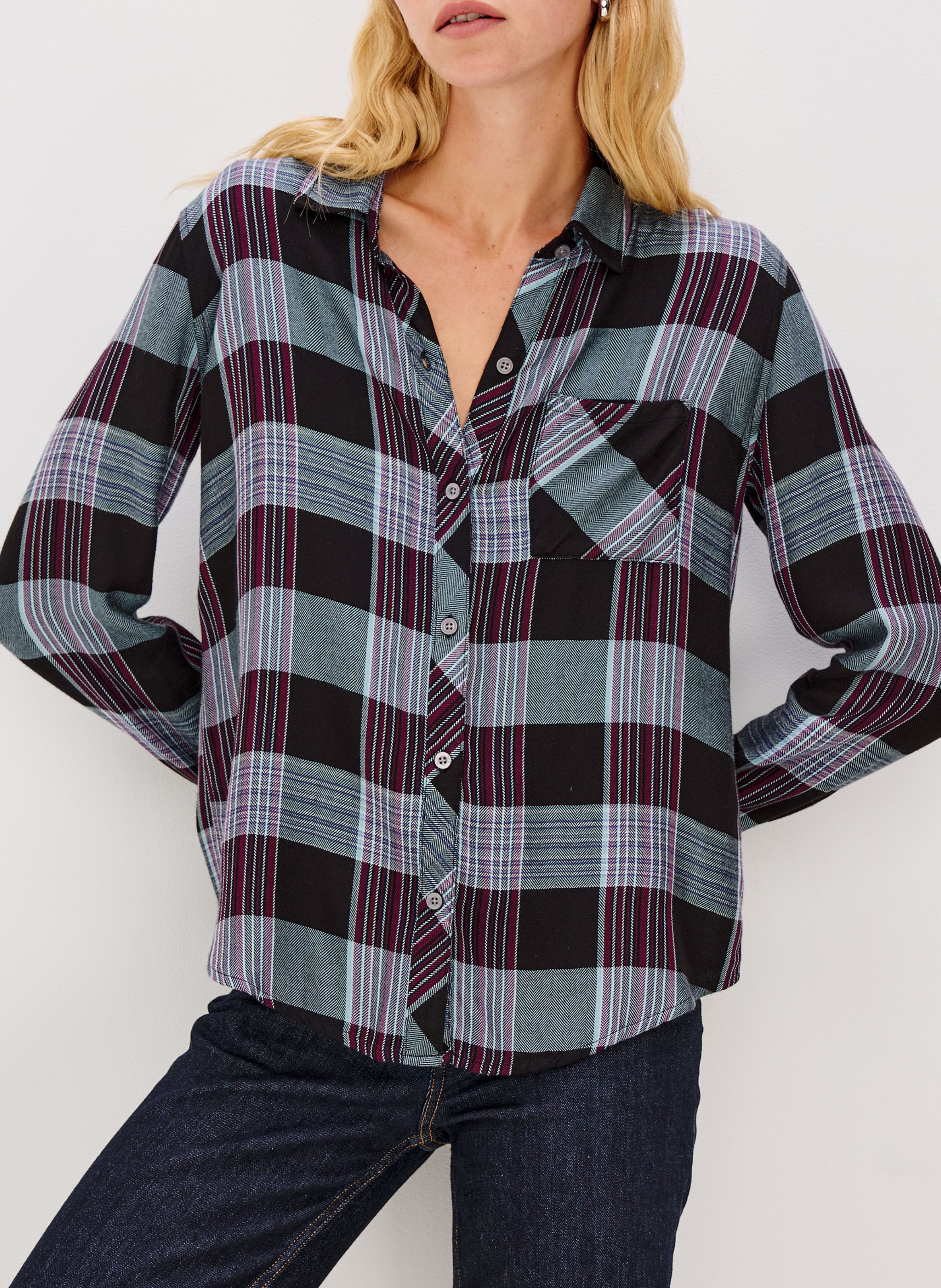 Chemise droite à carreaux RAILS Multicolore