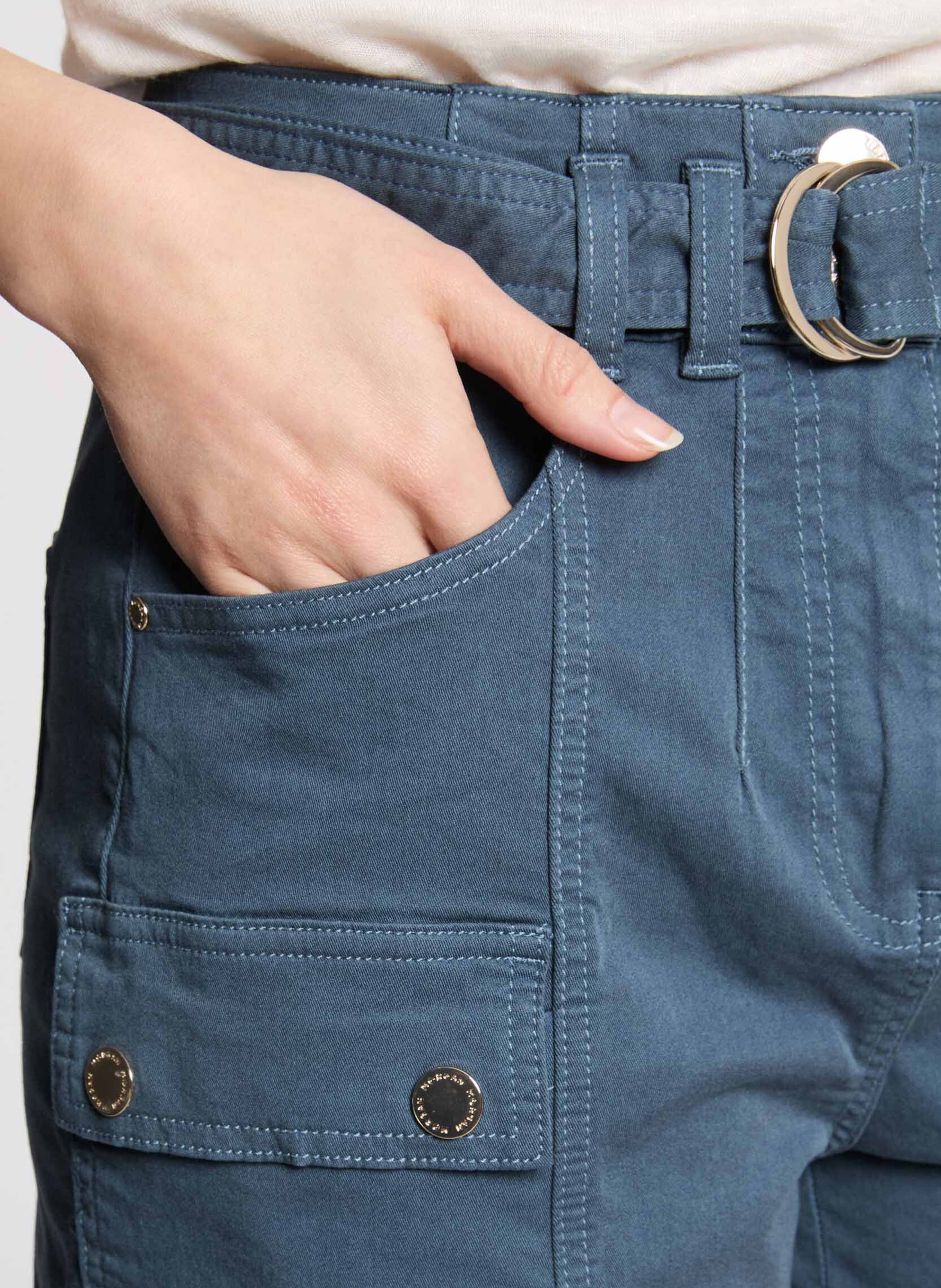 Short cargo en coton mélangé MORGAN Bleu