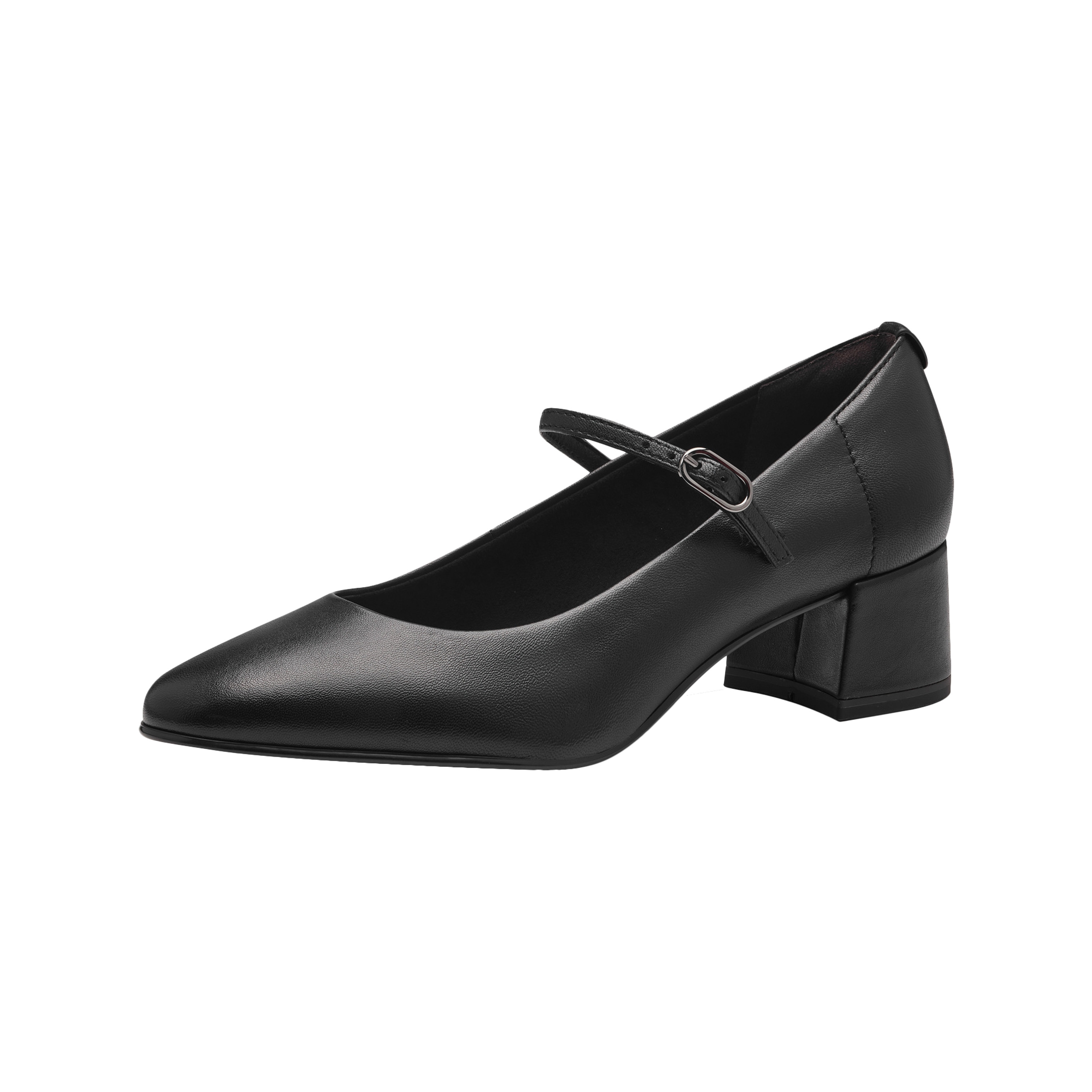 Leather heeled ballet flats TAMARIS Black