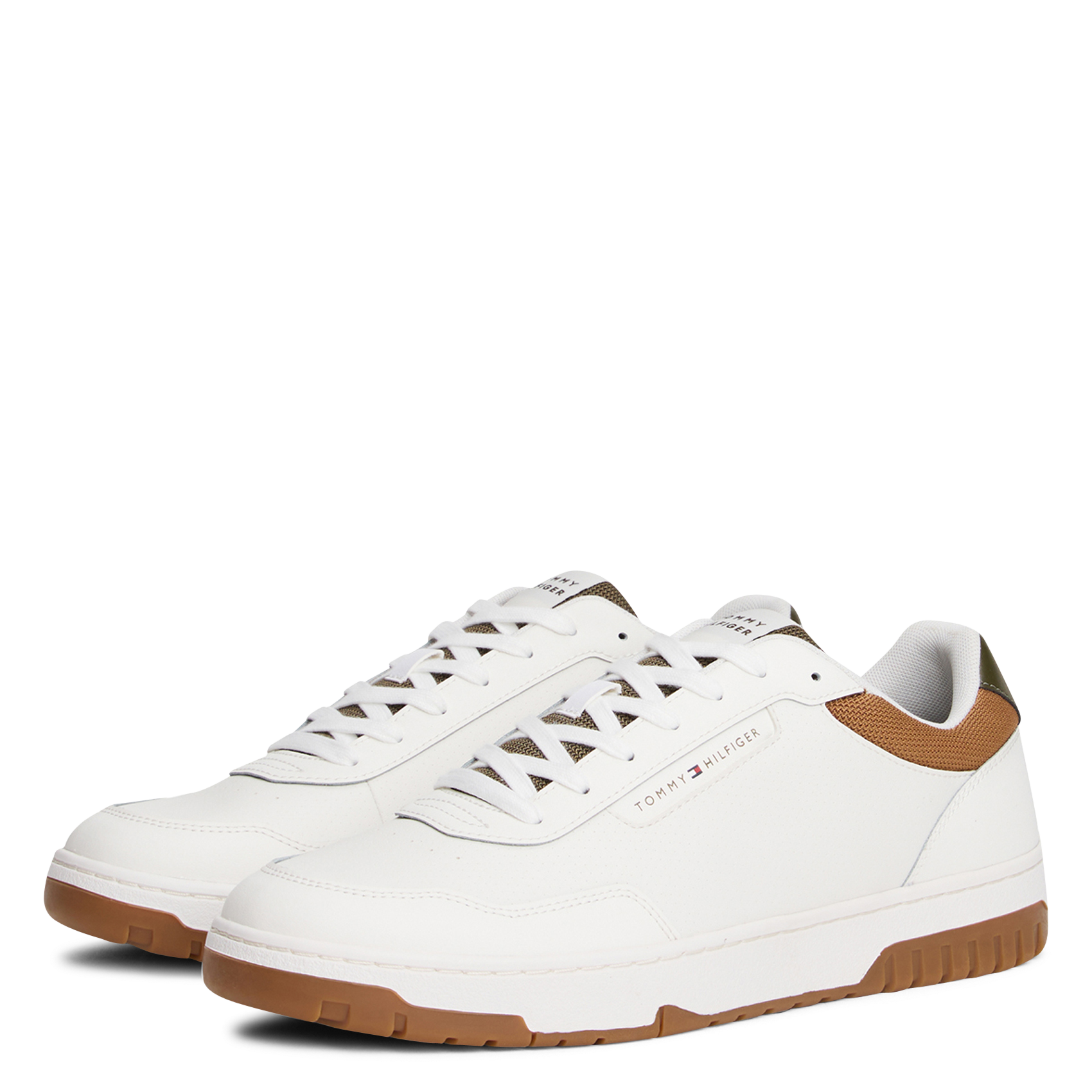 Baskets basses en cuir mélangé TOMMY HILFIGER Beige