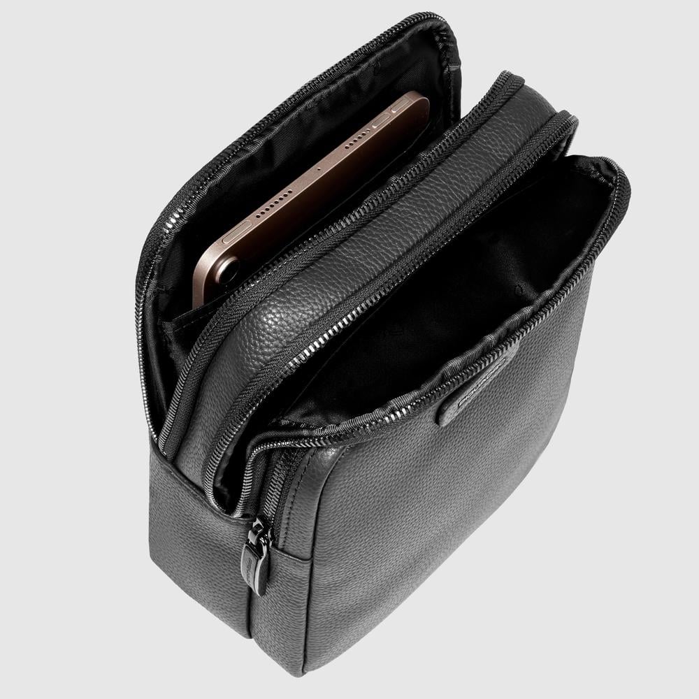 Men's crossbody bag for iPad® mini PIQUADRO Black