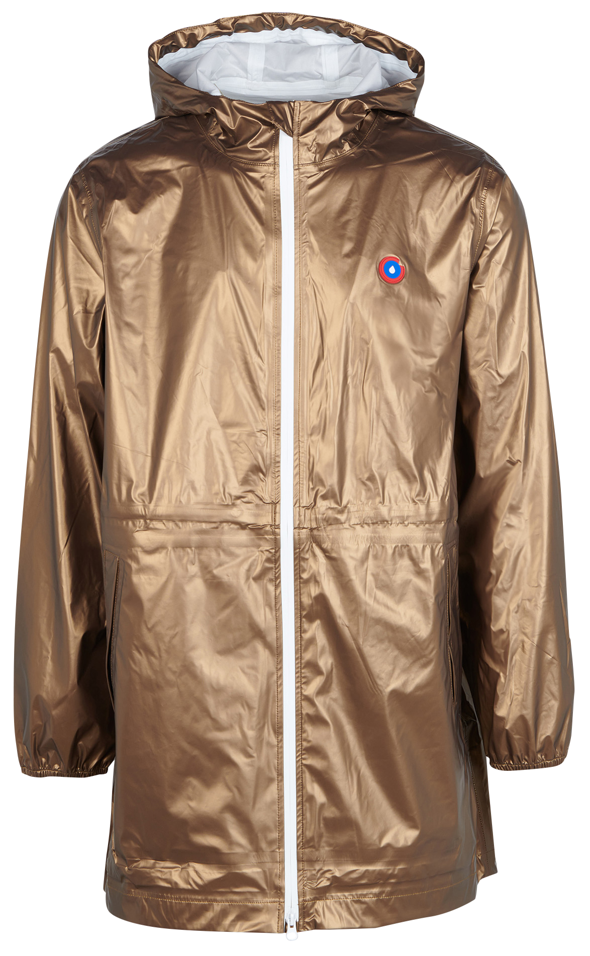 Regenmantel in Metallic-Optik mit Kapuze Golden
