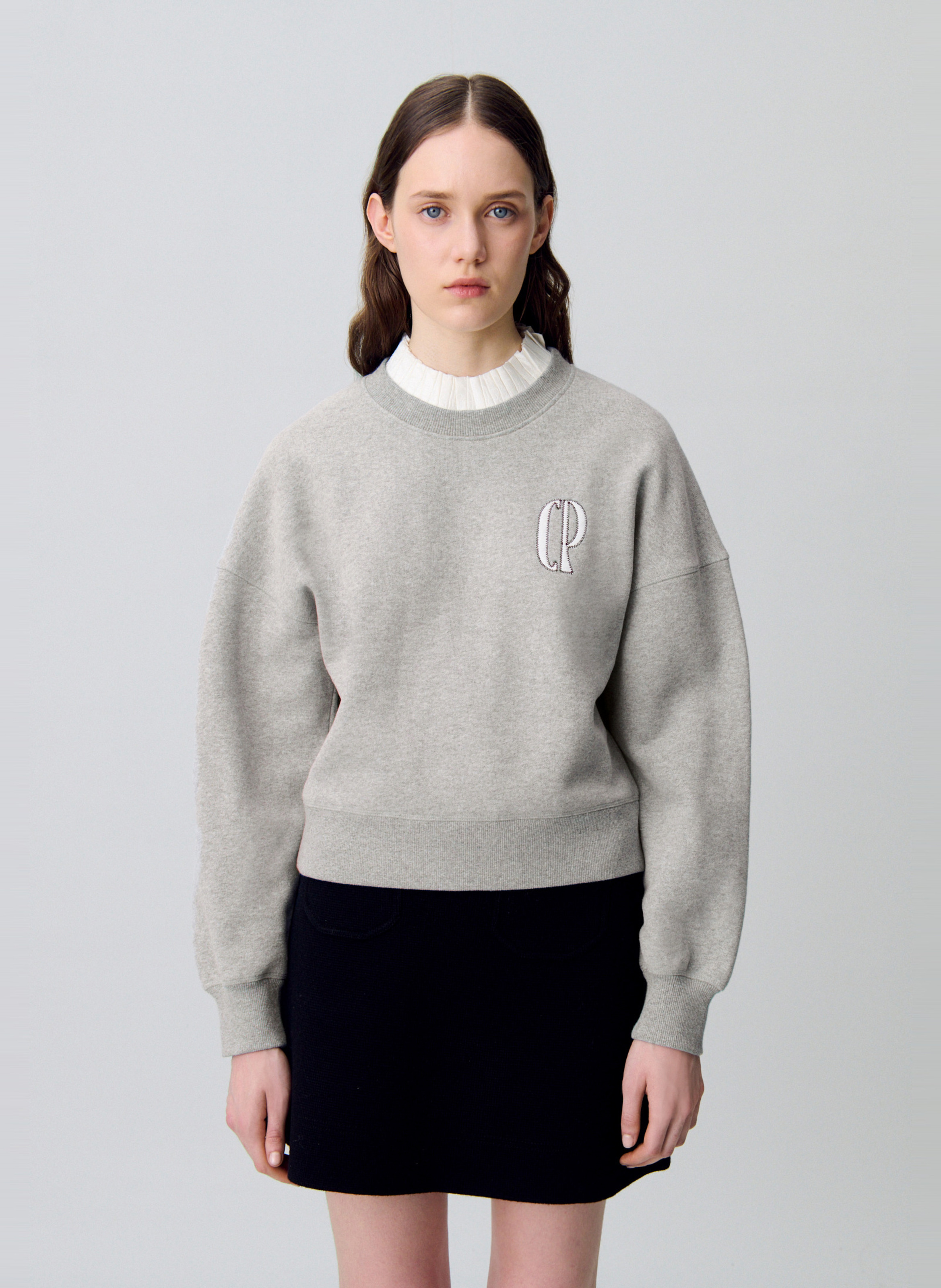 Sweat oversize en coton mélangé CLAUDIE PIERLOT Gris