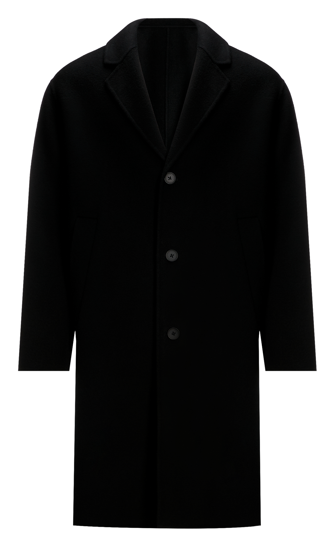 Gerader langer Wollmantel  SAISON 1865 Schwarz