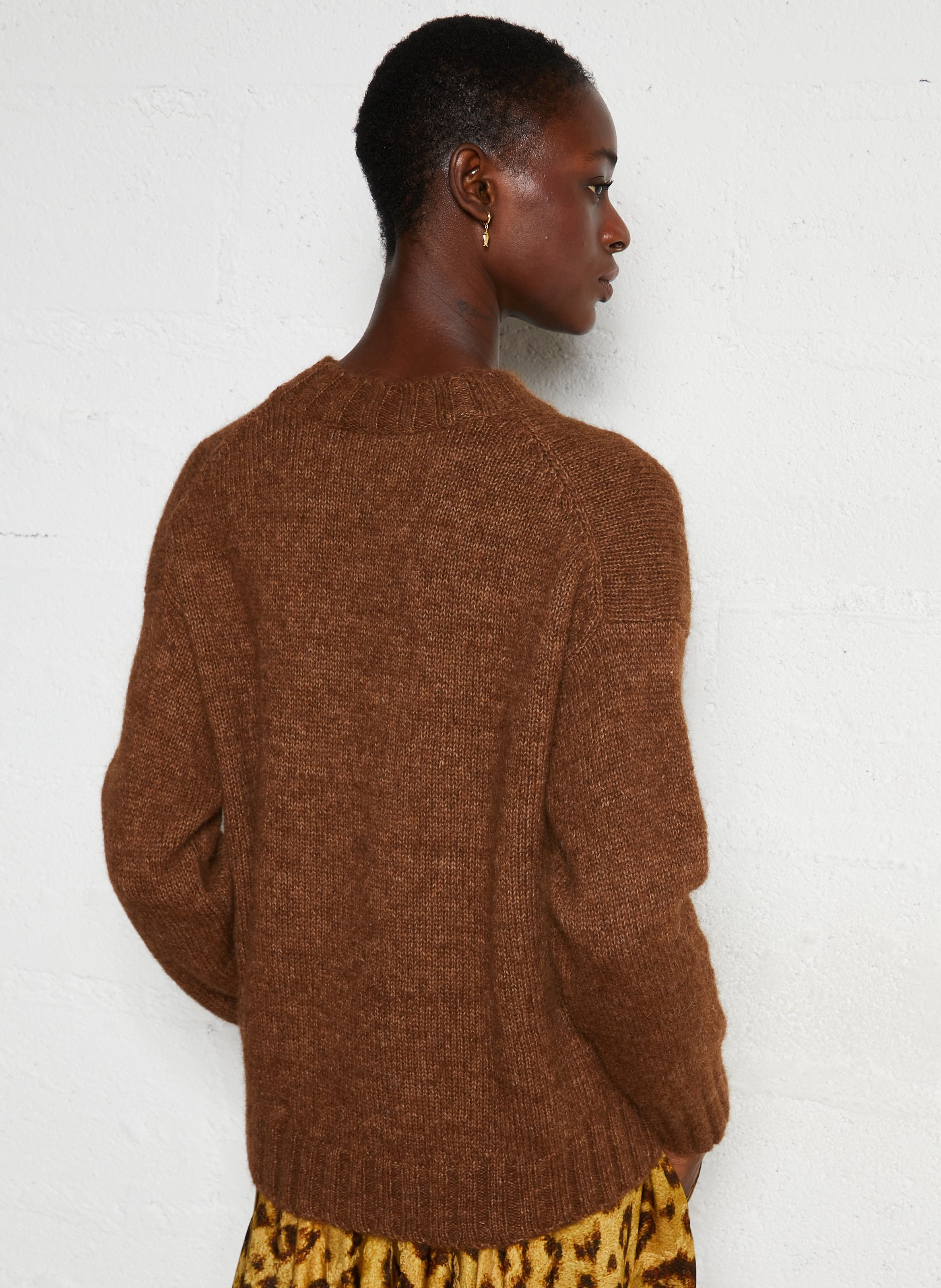 Pull oversize col montant en laine MASSCOB Marron