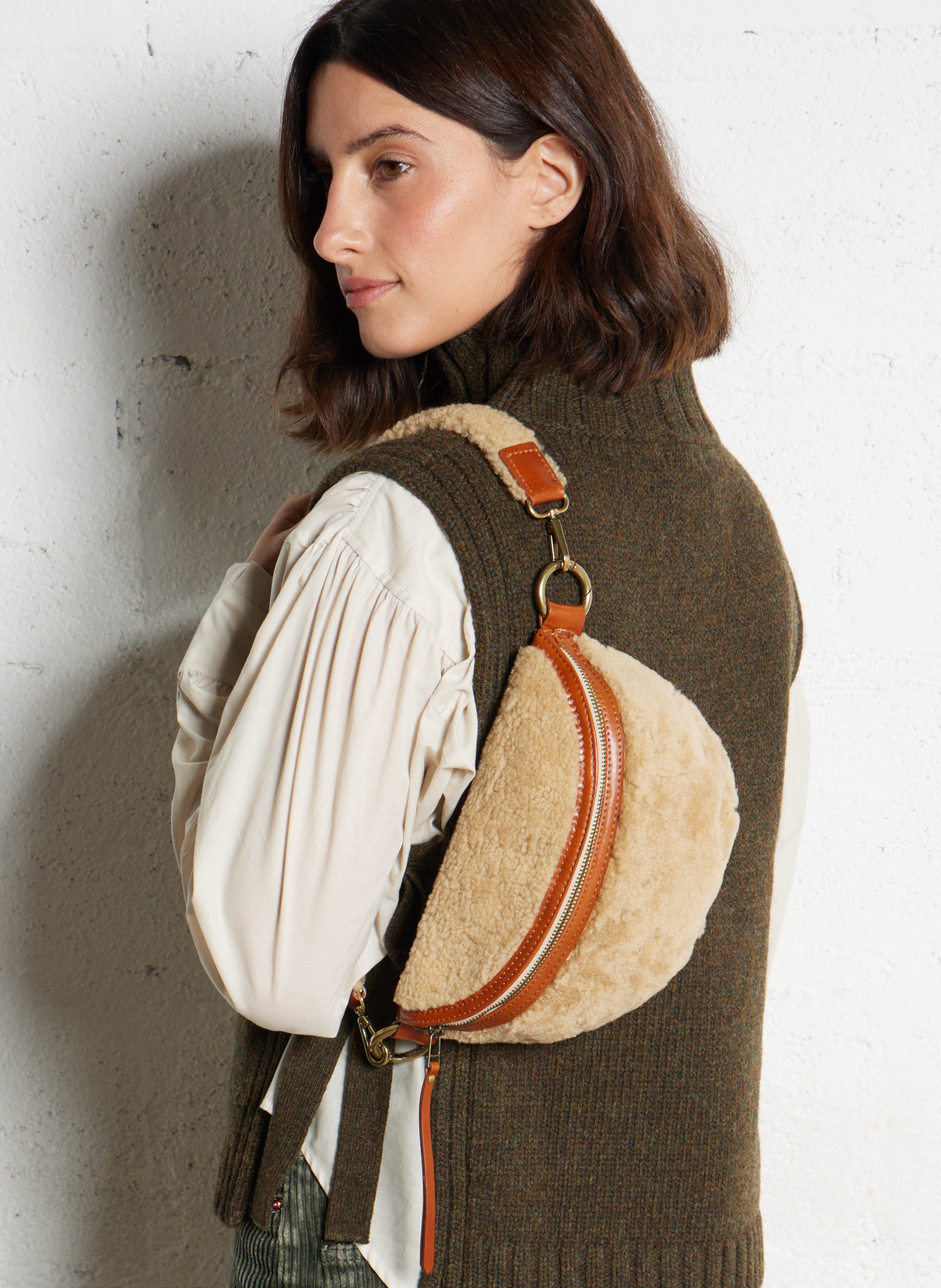 Heuptas met teddy bont BELLEROSE Beige