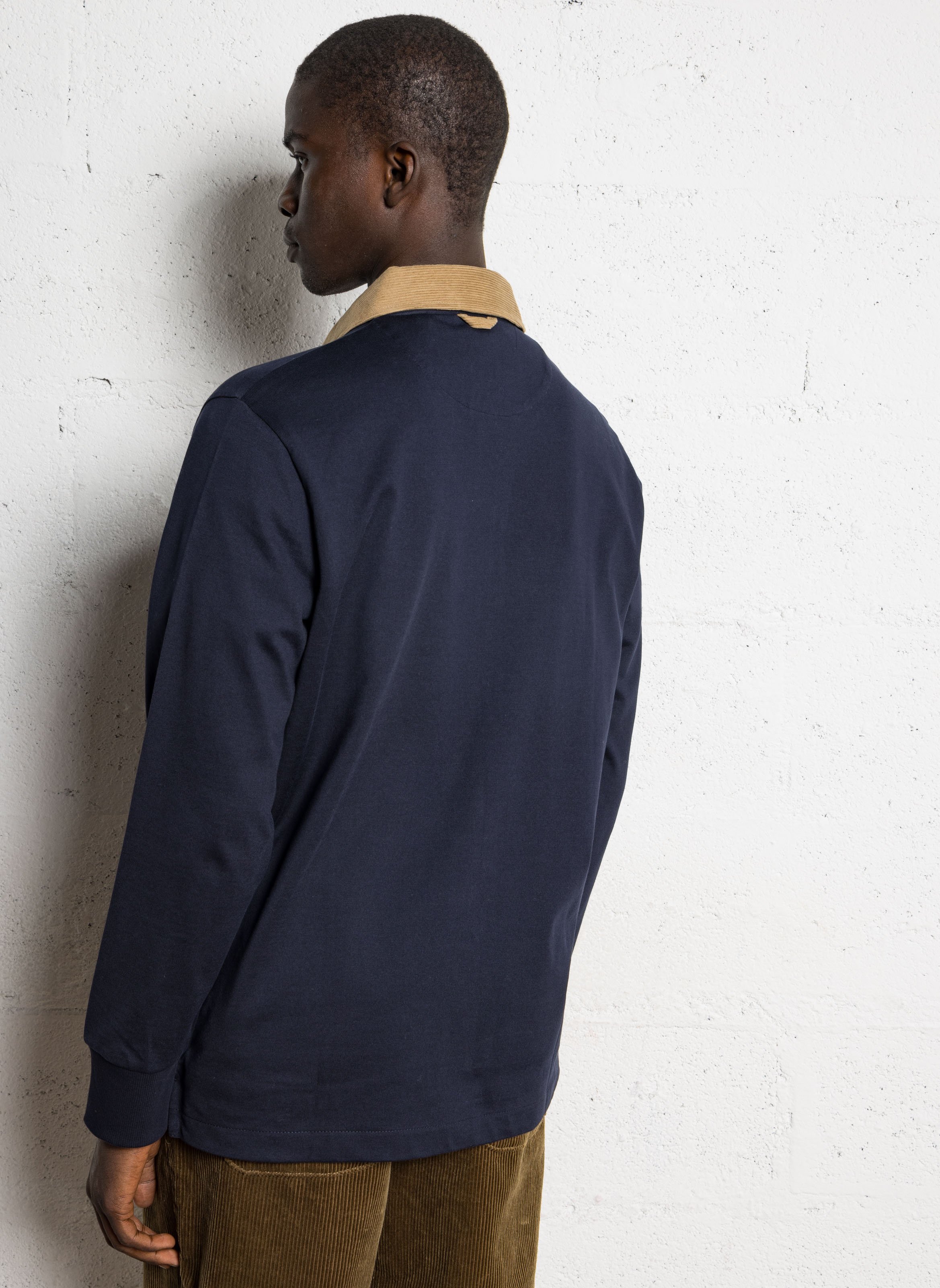 Polo manches longues en coton GANT Bleu