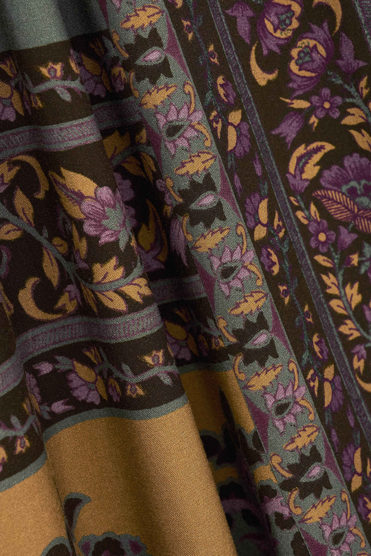 Jupe midi imprimée taille haute BA&SH Marron