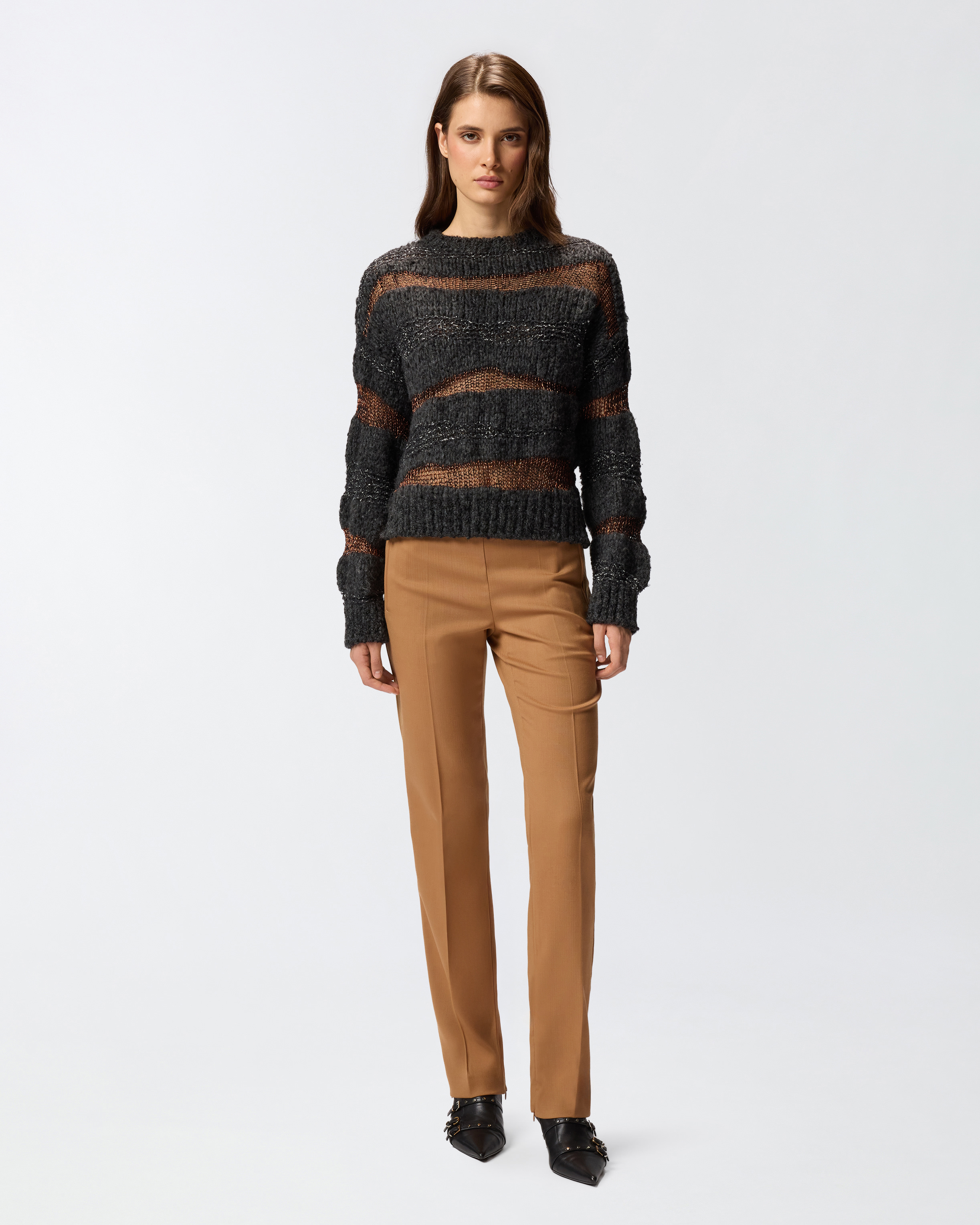 Buttoned jacquard sweater PINKO Multicolored