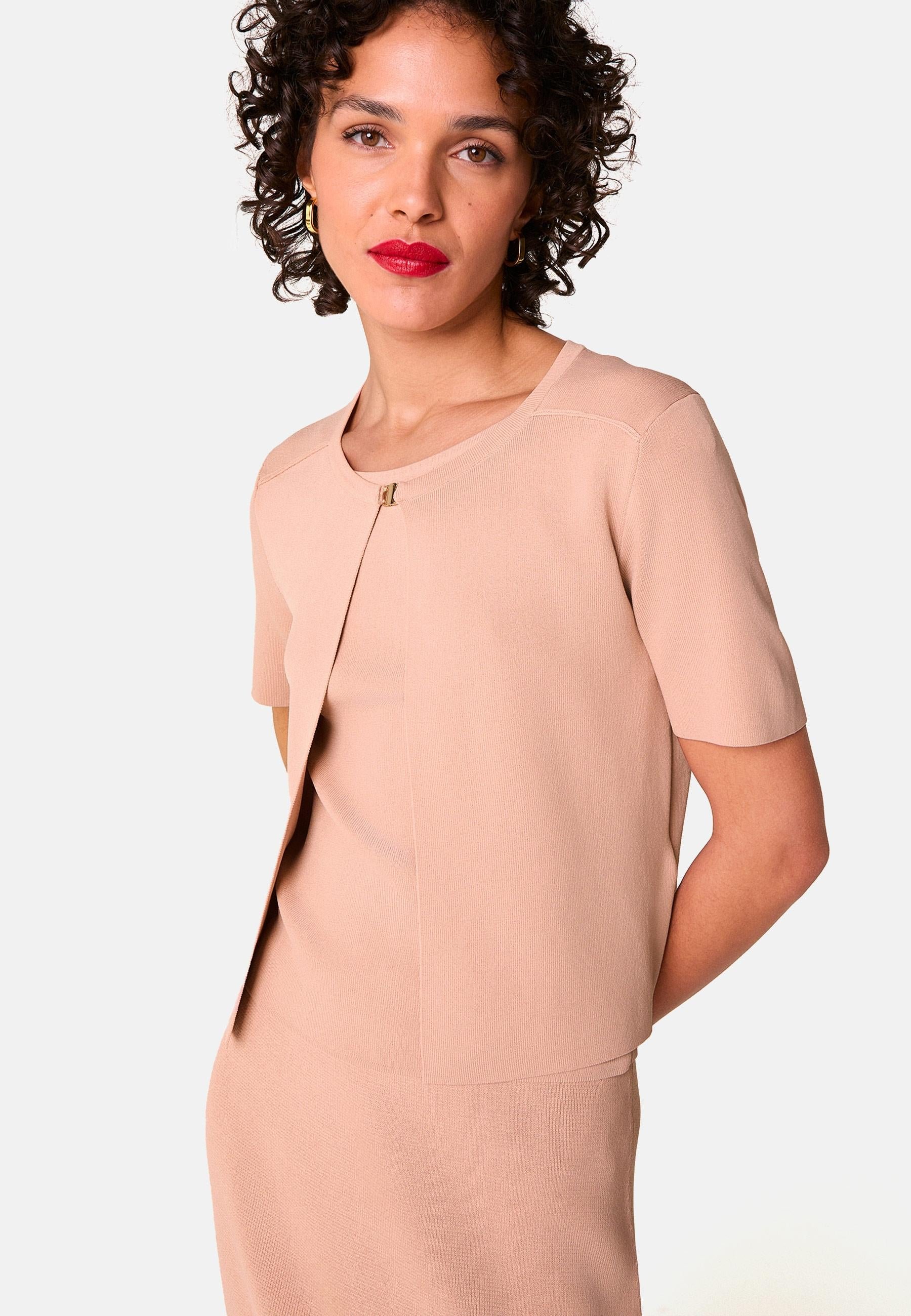 Short-sleeved cropped cardigan RODIER Pink