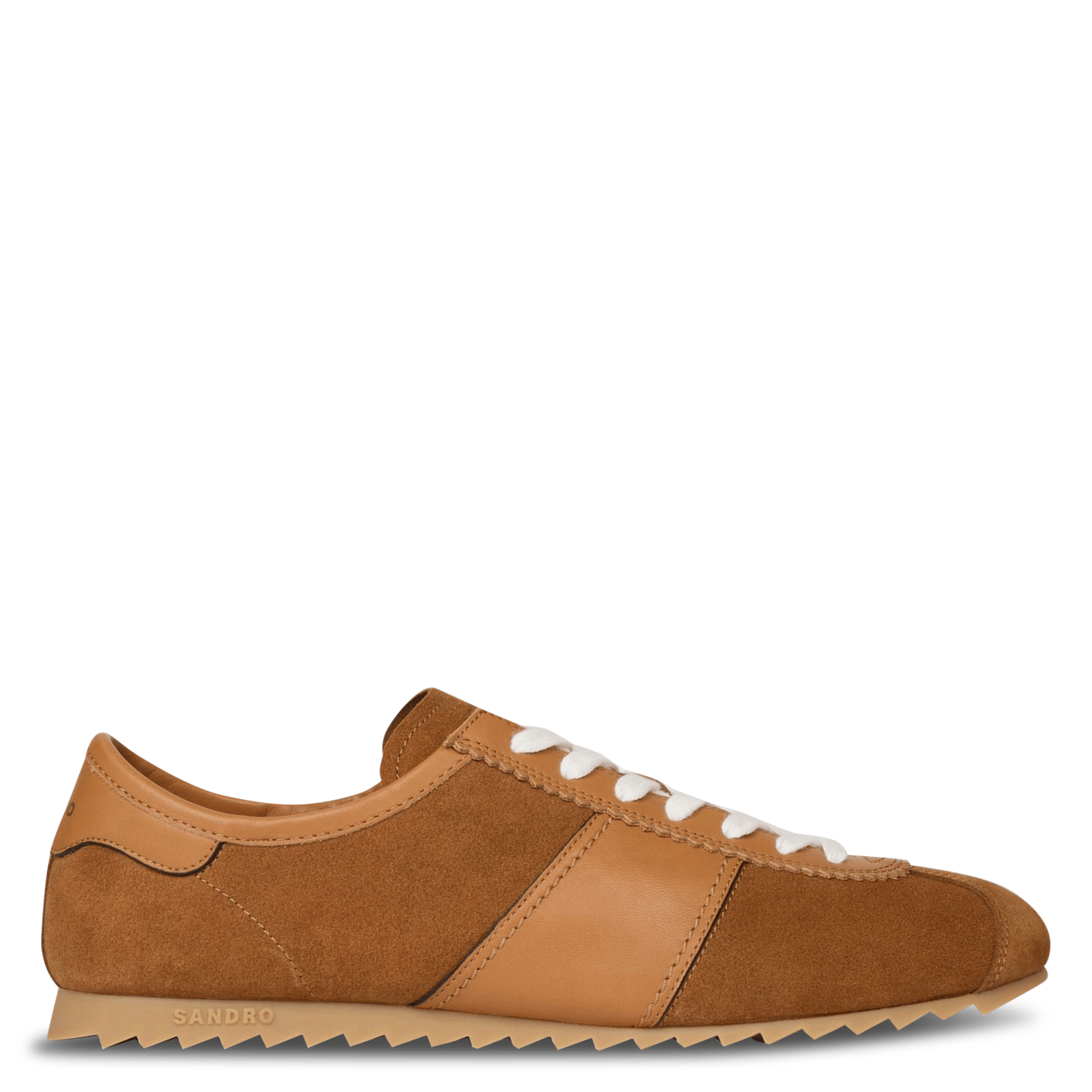 Baskets basses en cuir SANDRO Marron