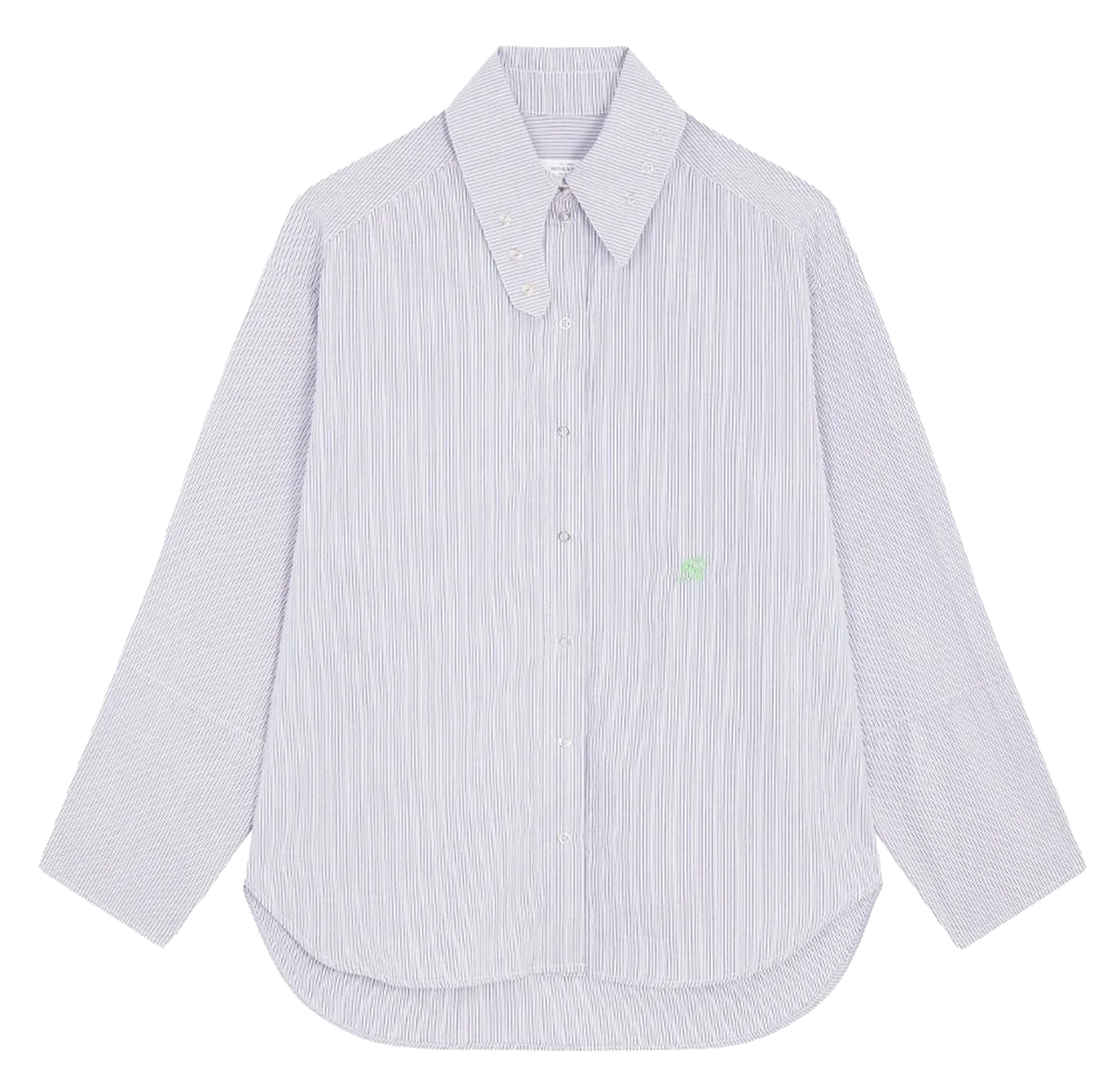 Ruimvallende, gestreepte, katoenen blouse met klassieke kraag ROSEANNA Blauw