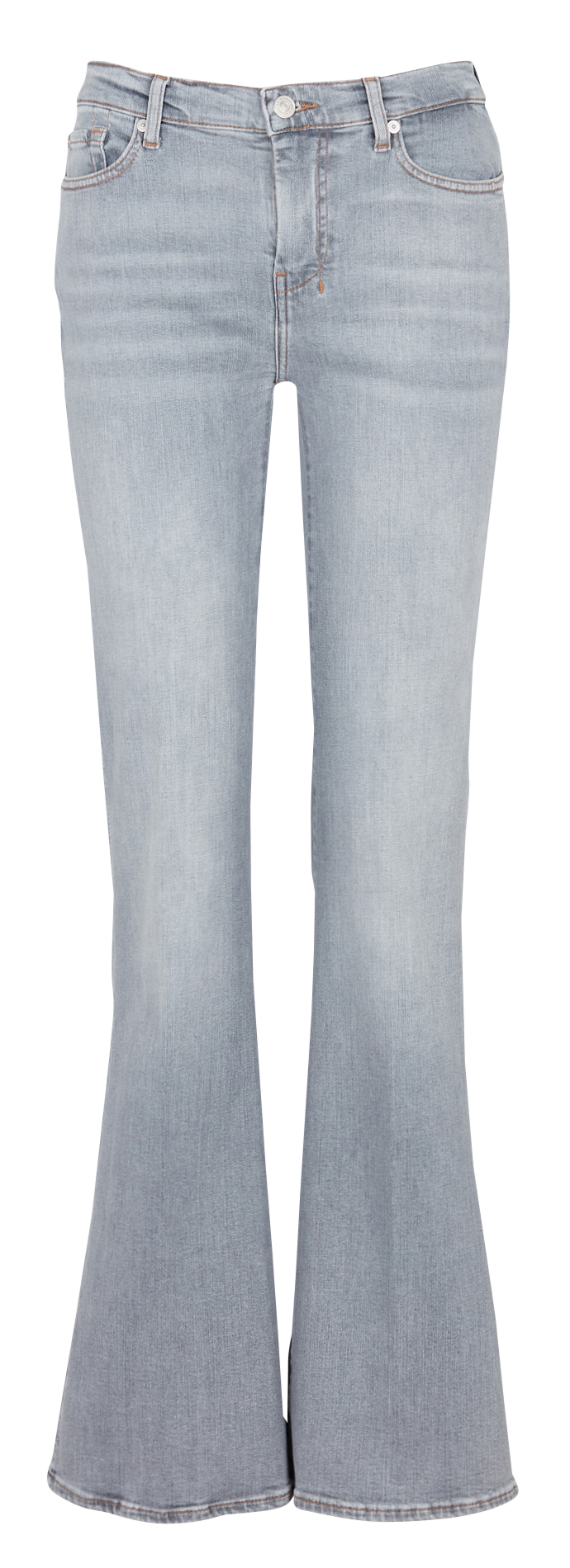 Flared cotton-blend jeans 7 FOR ALL MANKIND Grey