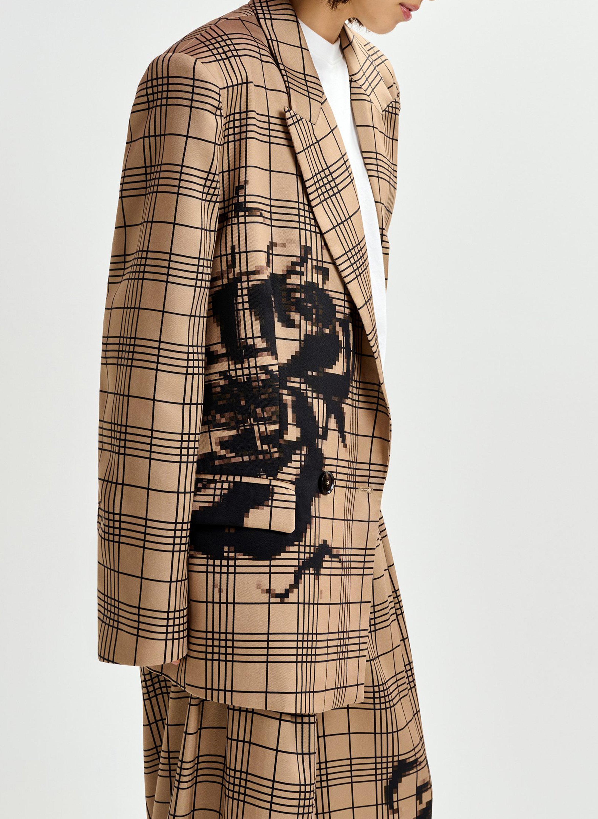Oversized check blazer ESSENTIEL ANTWERP Brown