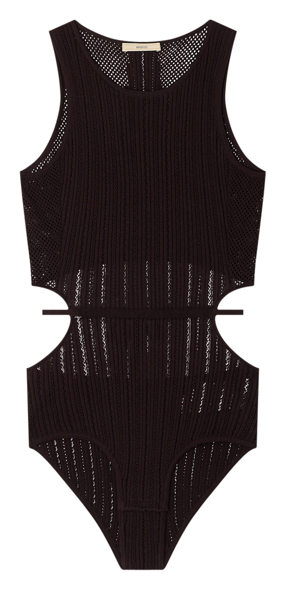 Body col rond en coton SESSUN Marron