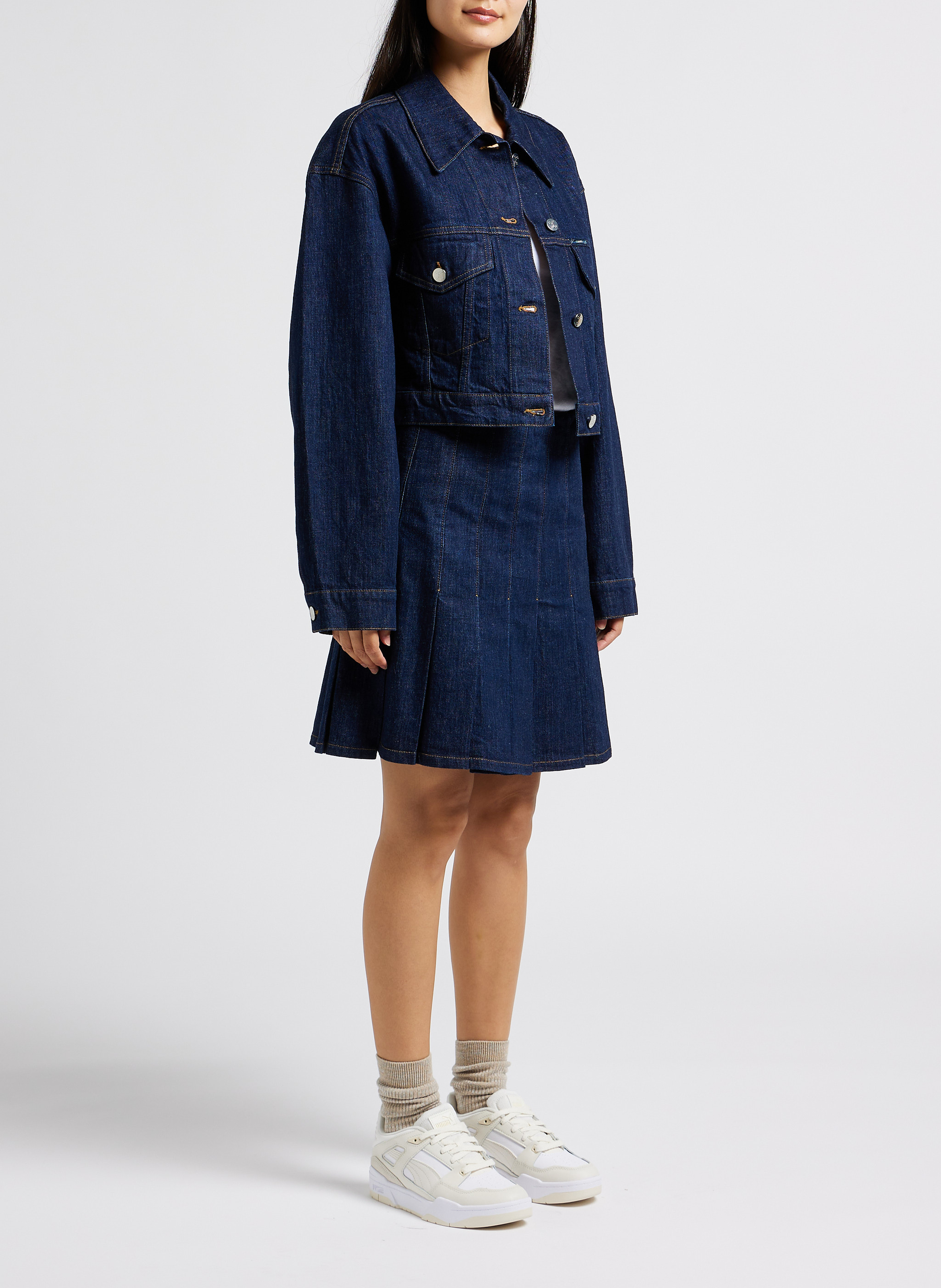 Baskets basses en cuir PUMA Blanc