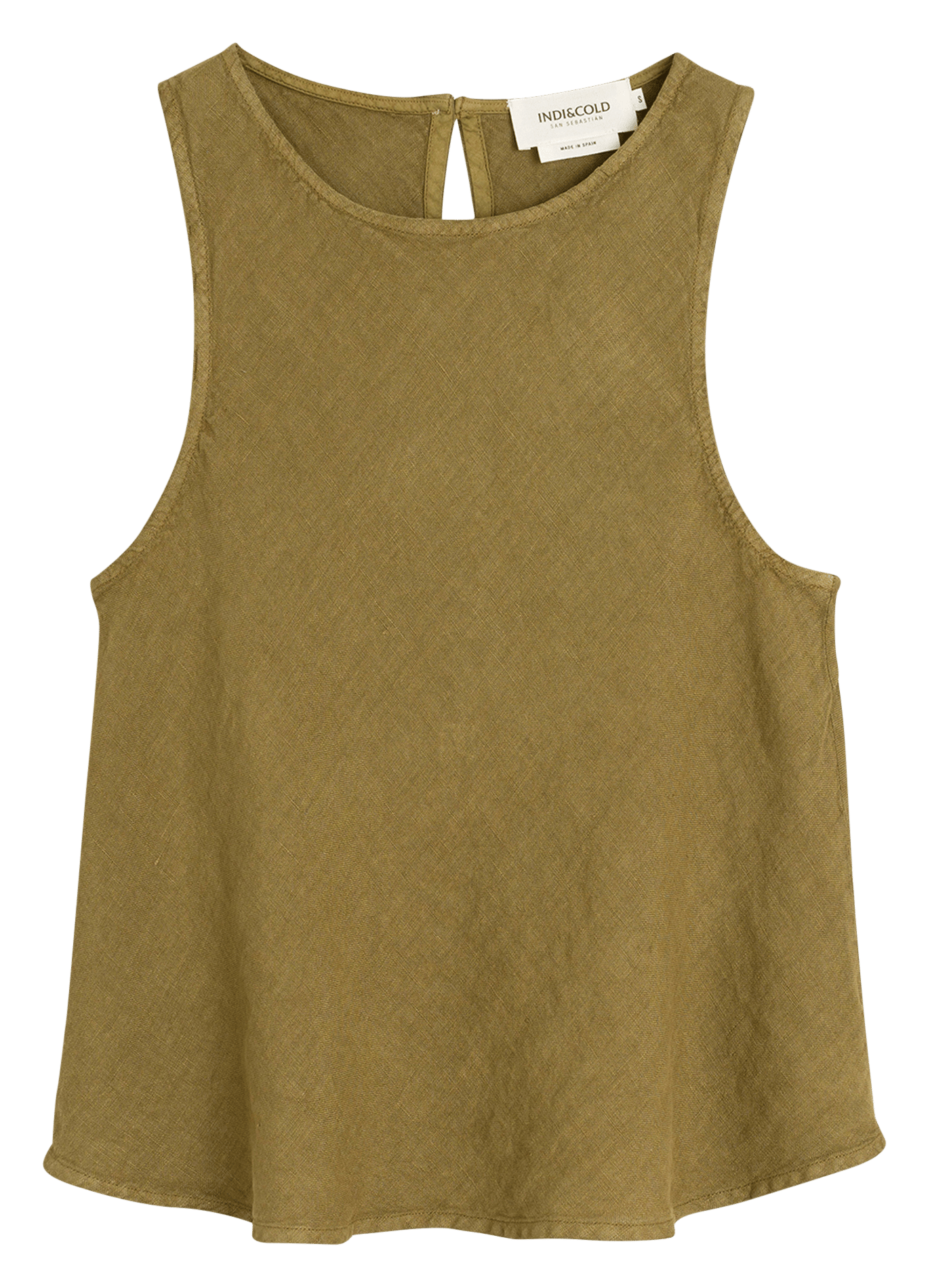 Leinen-Top mit ausgestellten 3/4-Ärmeln INDI & COLD Khaki