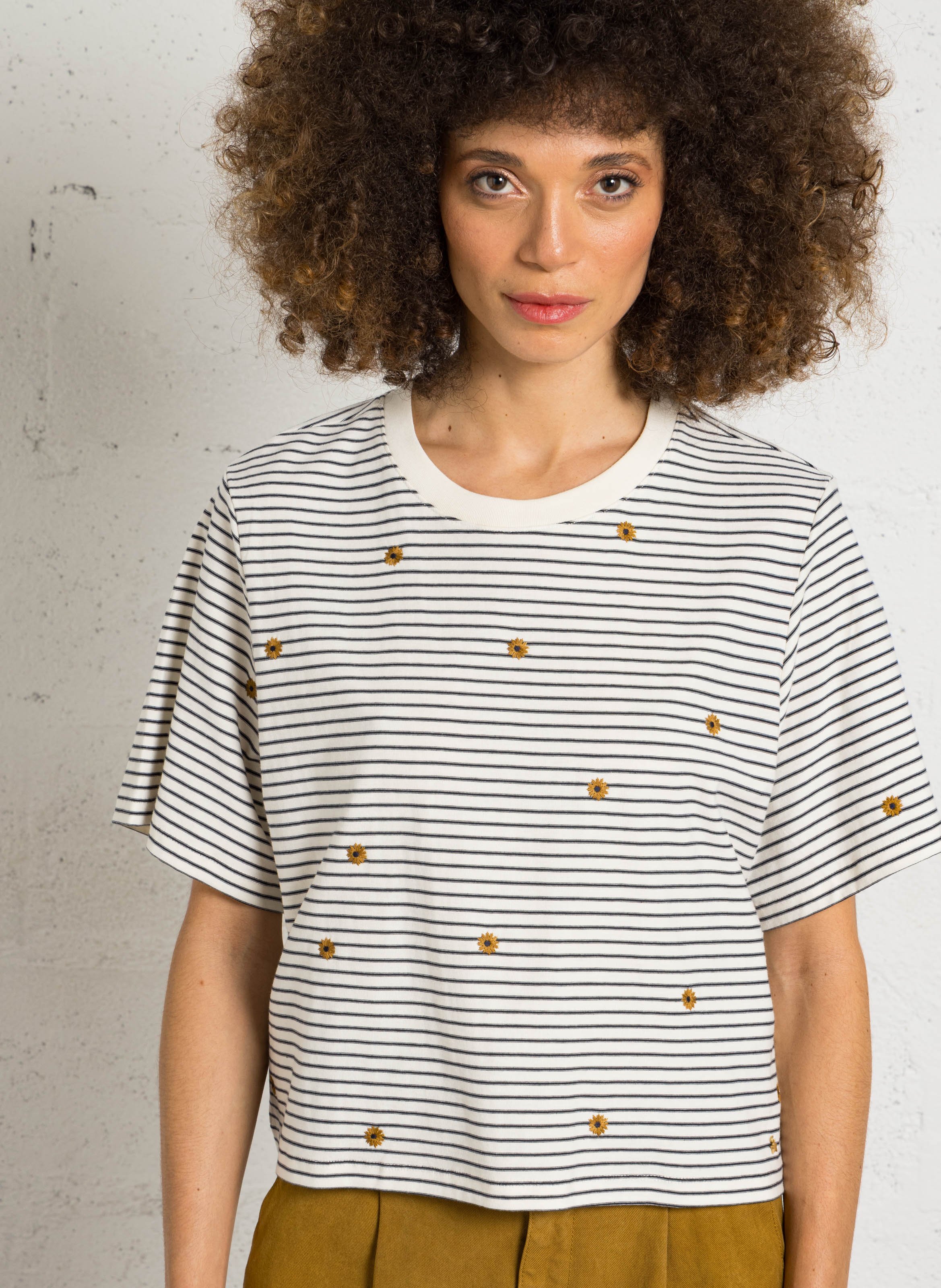 Tee-shirt oversize col rond en coton DES PETITS HAUTS