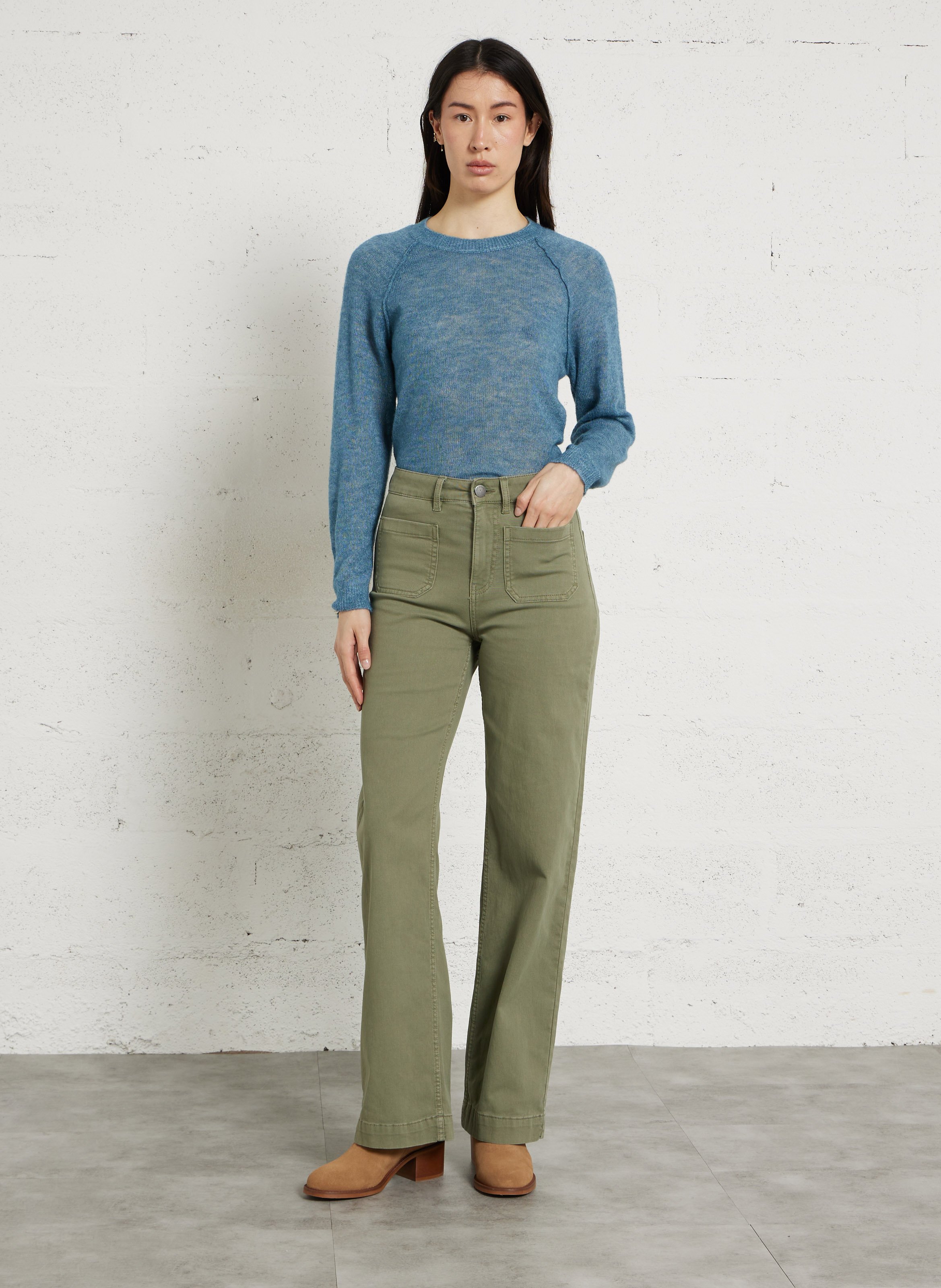 High Waist Straight Cut Jeans SUD EXPRESS Grun