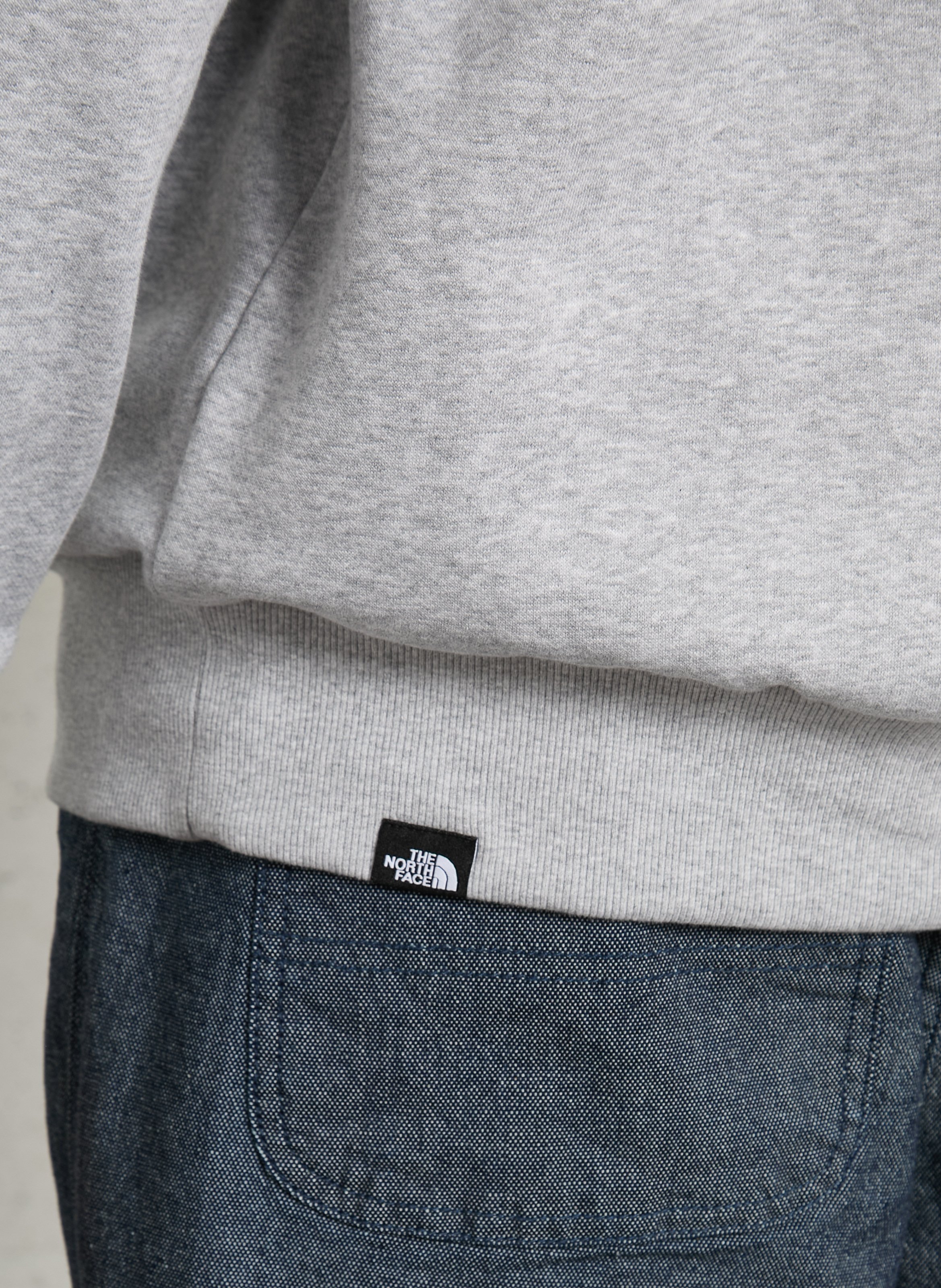Straight hooded sweatshirt screen printed in blended cotton THE NORTH FACE Grey